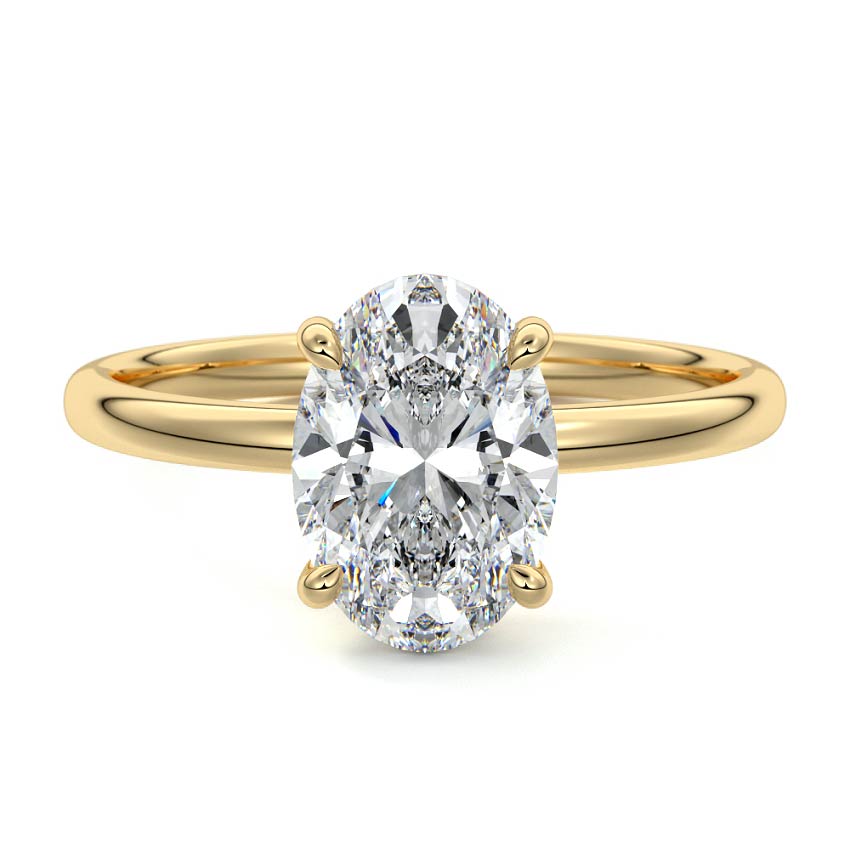 3.50 Carats Lab Grown Diamond Oval Shape E-VS1 Hidden Halo Engagement Ring
