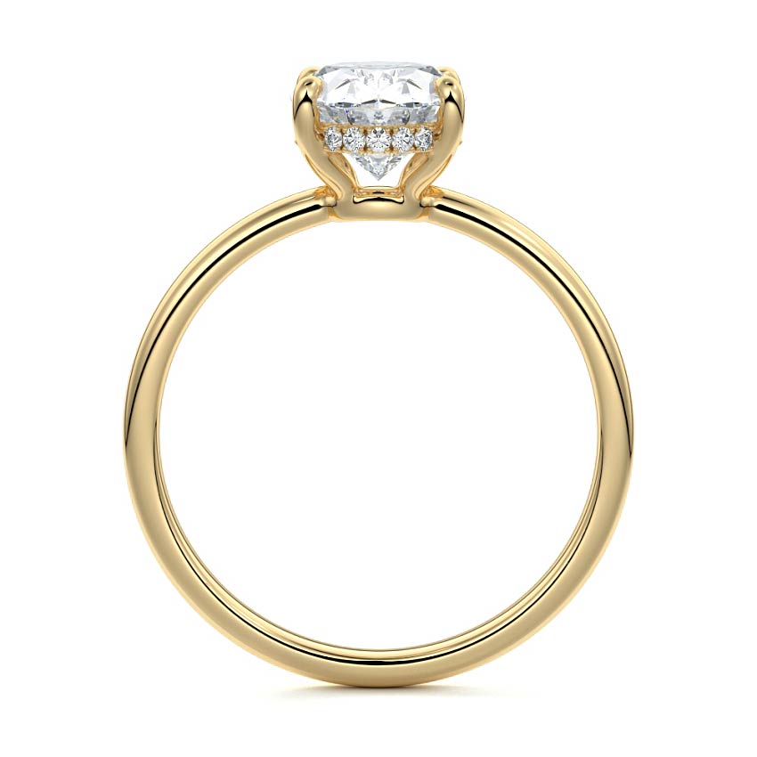 3.50 Carats Lab Grown Diamond Oval Shape E-VS1 Hidden Halo Engagement Ring
