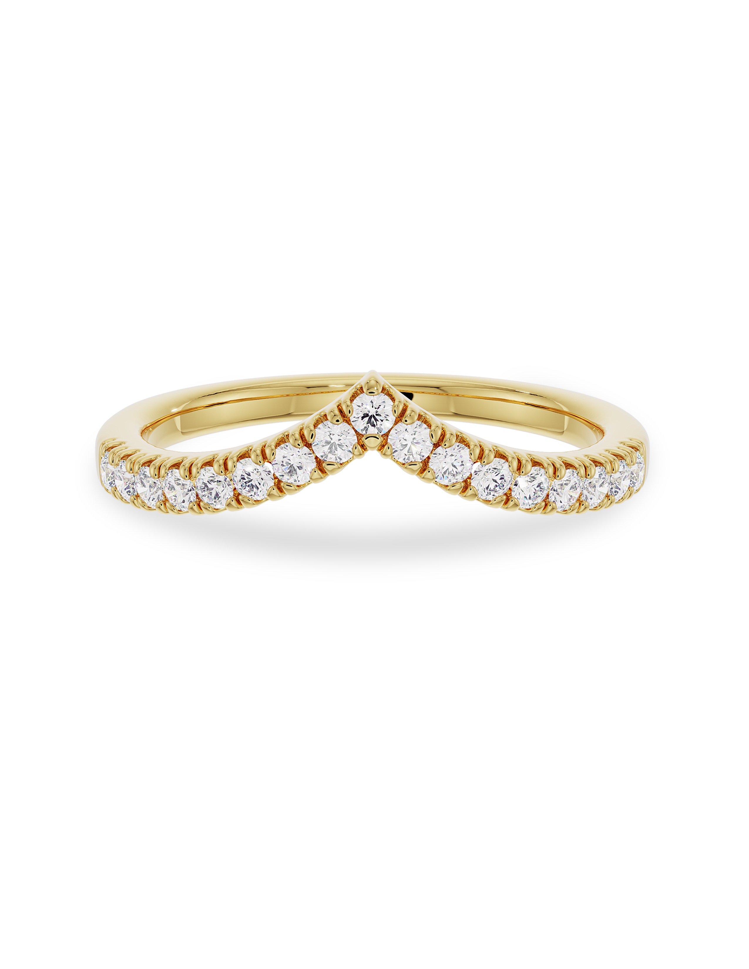 0.20 Carats Moissanite Round & V Shape Wedding Band