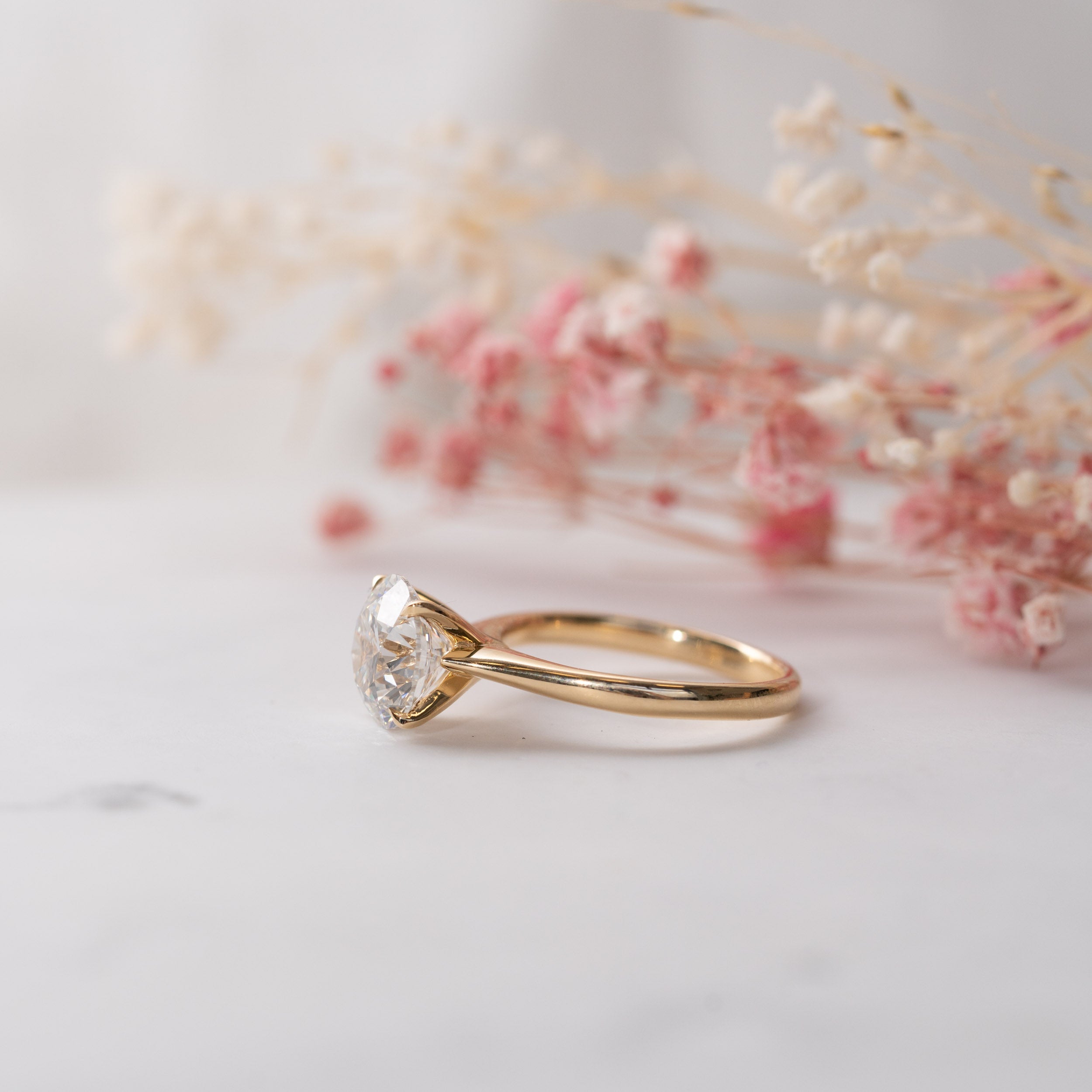 1.50 Carats Round Shape Moissanite Solitaire Engagement Ring