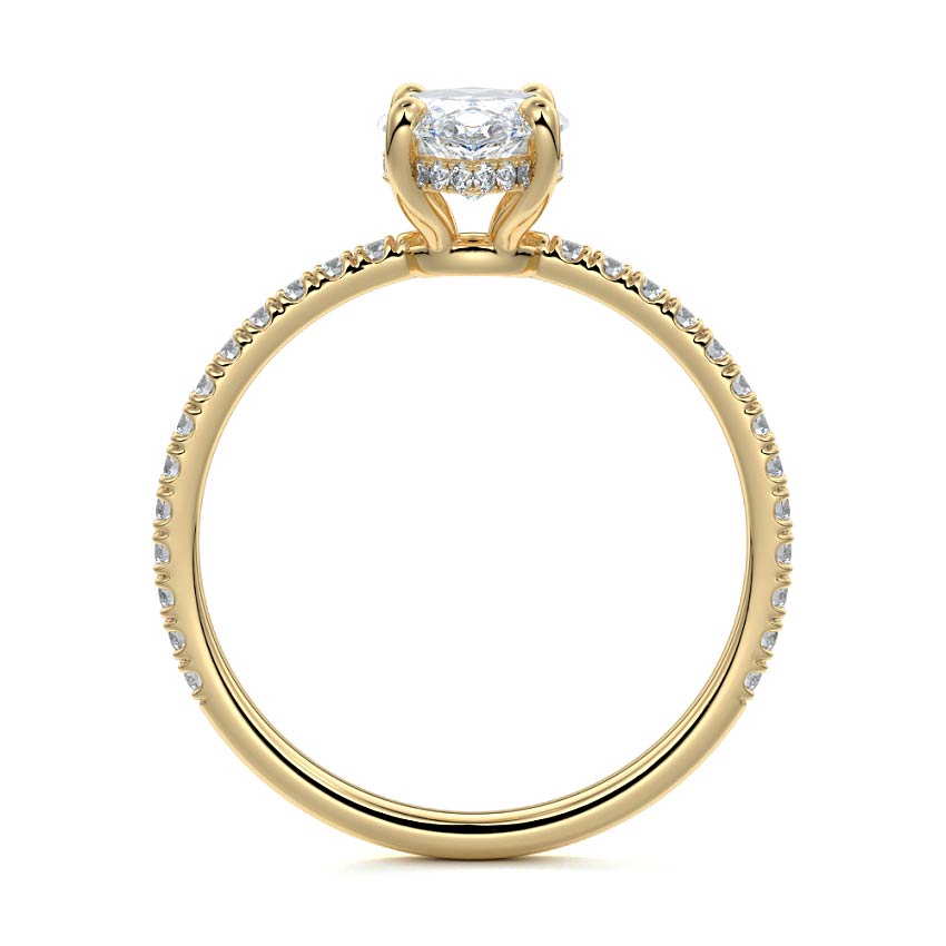 4.50 Carats Lab Grown Diamond Marquise Shape E-VS1 Hidden Halo & Pave Engagement Ring