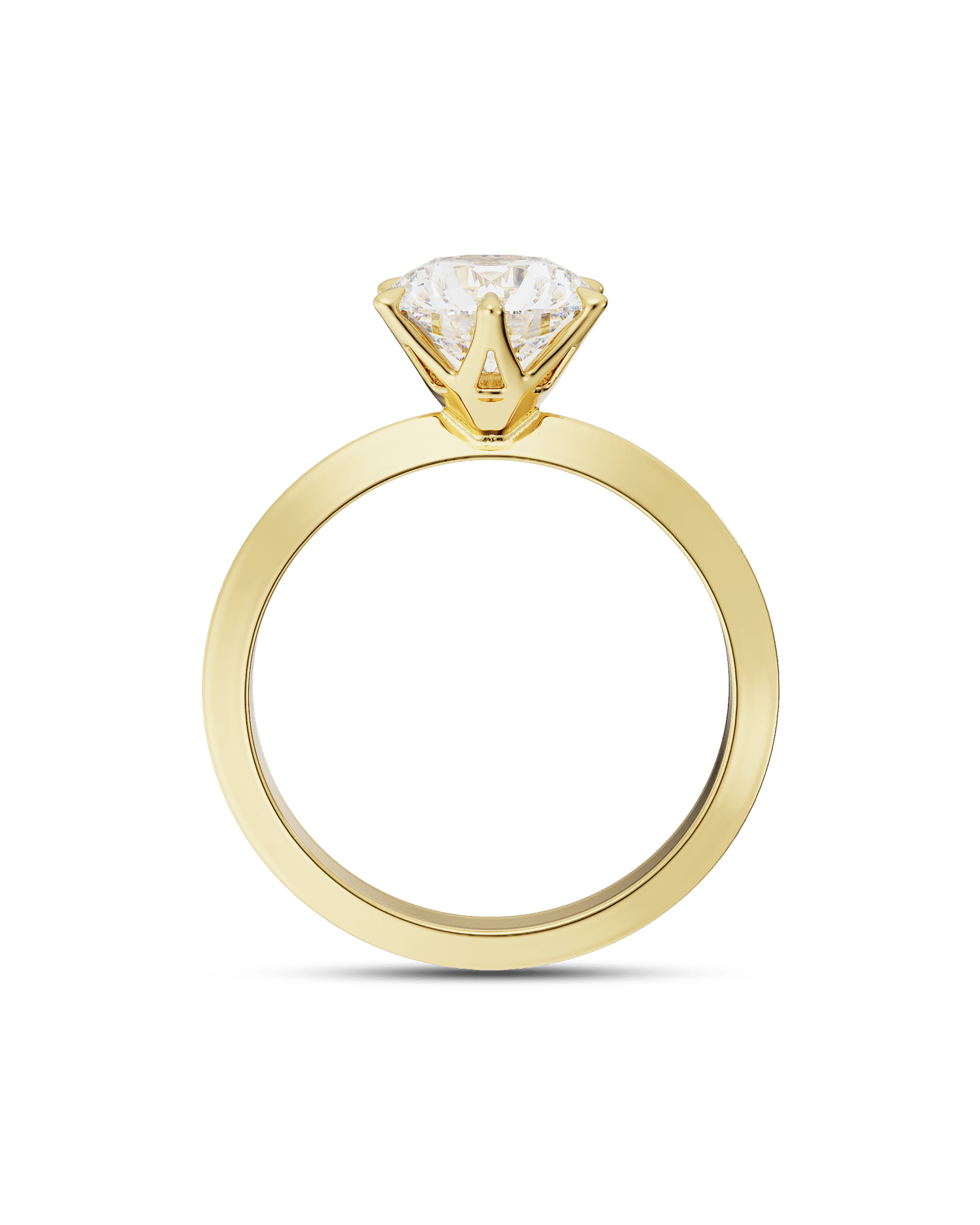 2.0 Carats Round Shape Moissanite Solitaire Engagement Ring