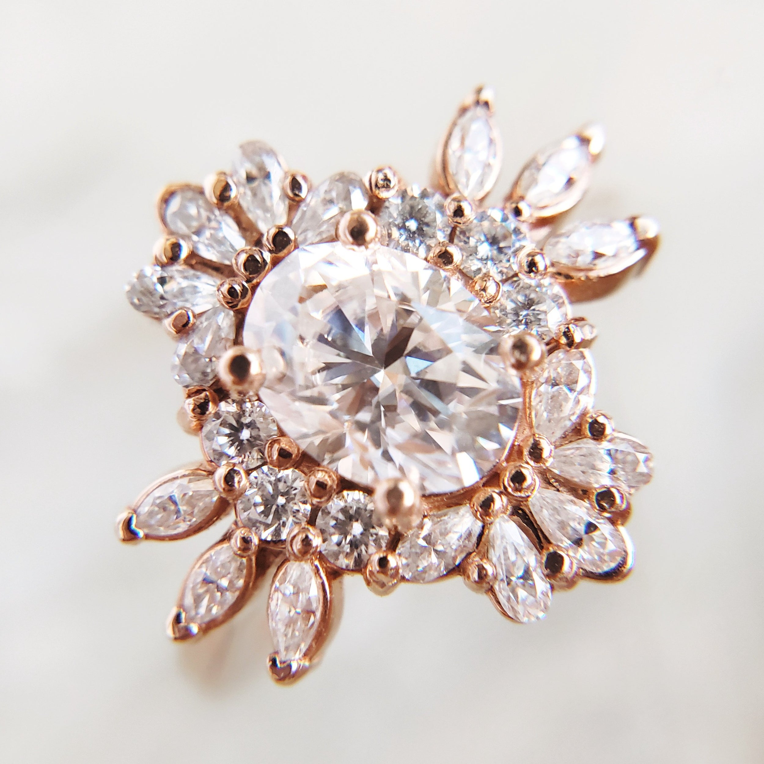 1.25 Carats Oval Shape Moissanite Vintage Engagement Ring
