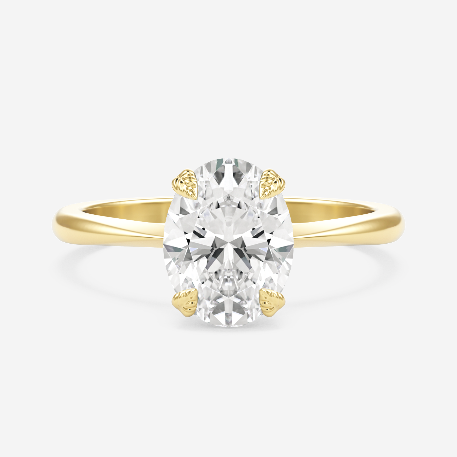 2.10 Carats Oval Shape Moissanite Solitaire Engagement Ring