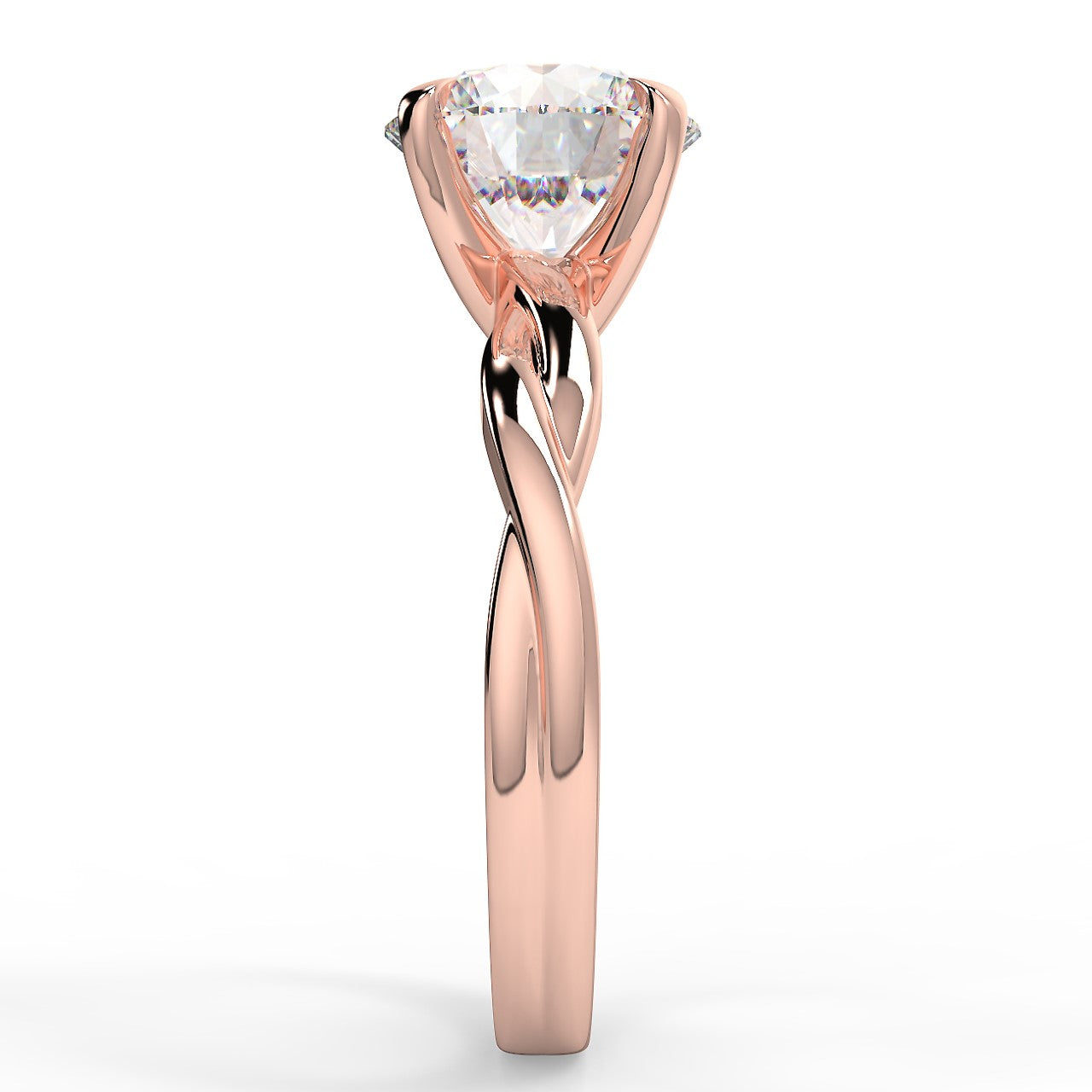 2.0 Carats Round Shape Moissanite Solitaire Engagement Ring