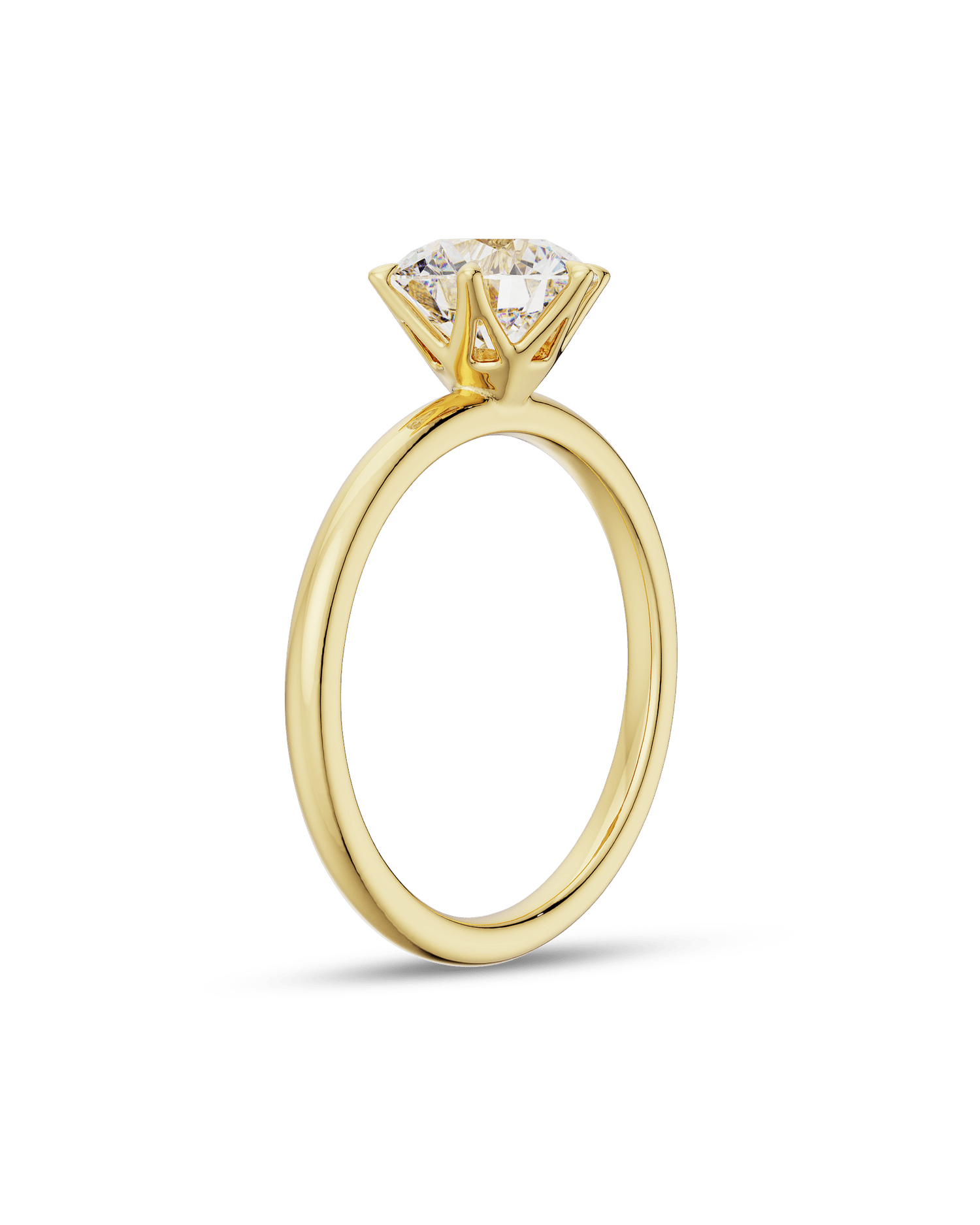 1.0 Carats Round Shape Moissanite Solitaire Engagement Ring
