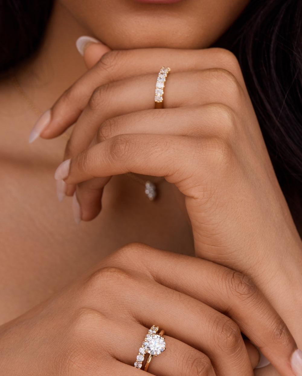 3 Carats Moissanite Radiant Shape U Shaped Wedding Band