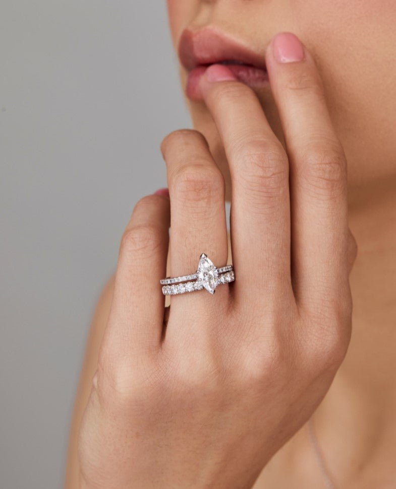 0.20 Carats Moissanite Round Shape Eterniyt Wedding Band