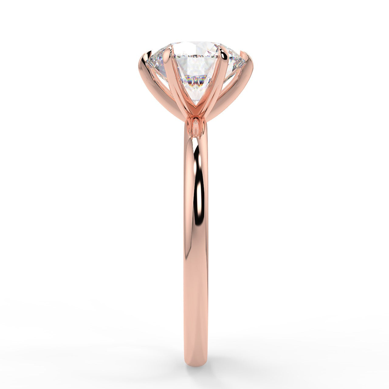 2.0 Carats Round Shape Moissanite Solitaire Engagement Ring