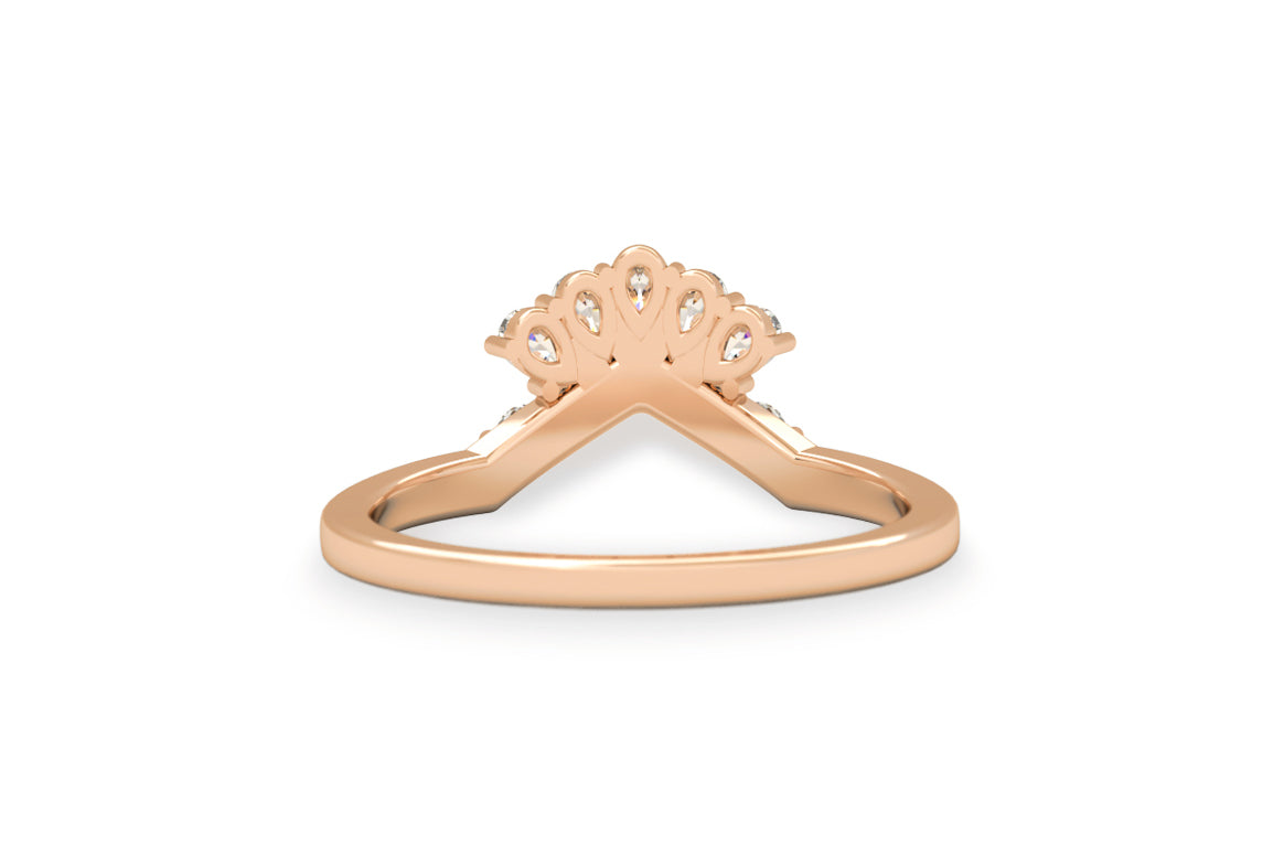 0.25 Carats Moissanite Round & Pear Shape Vintage Wedding Band