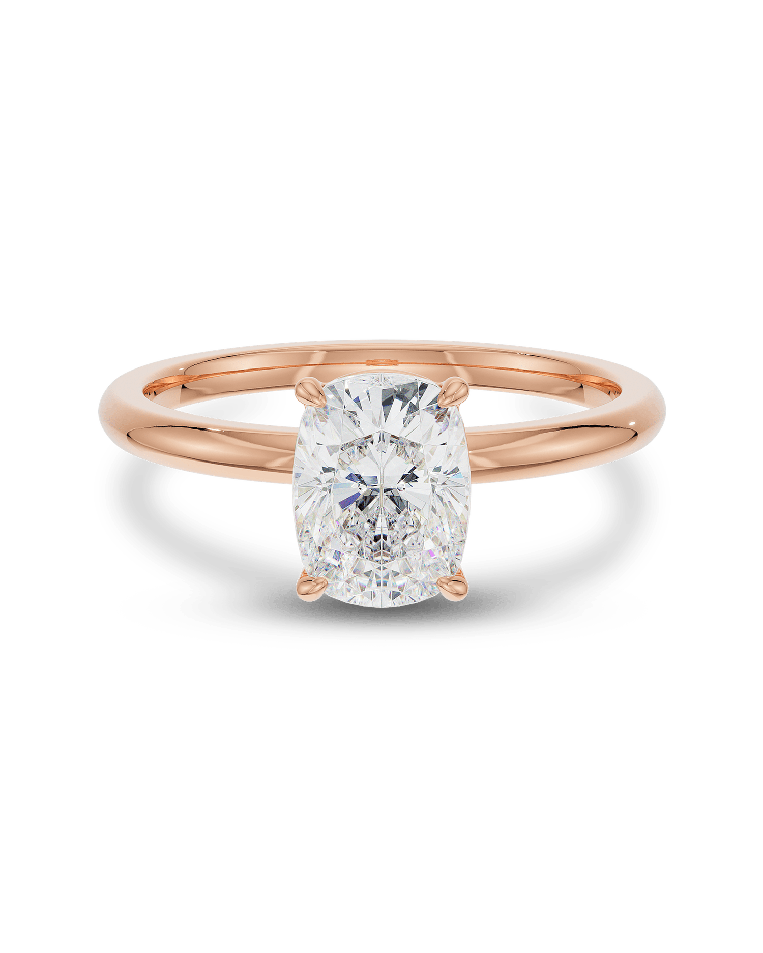 2.20 Carats Cushion Shape Moissanite Solitaire Engagement Ring