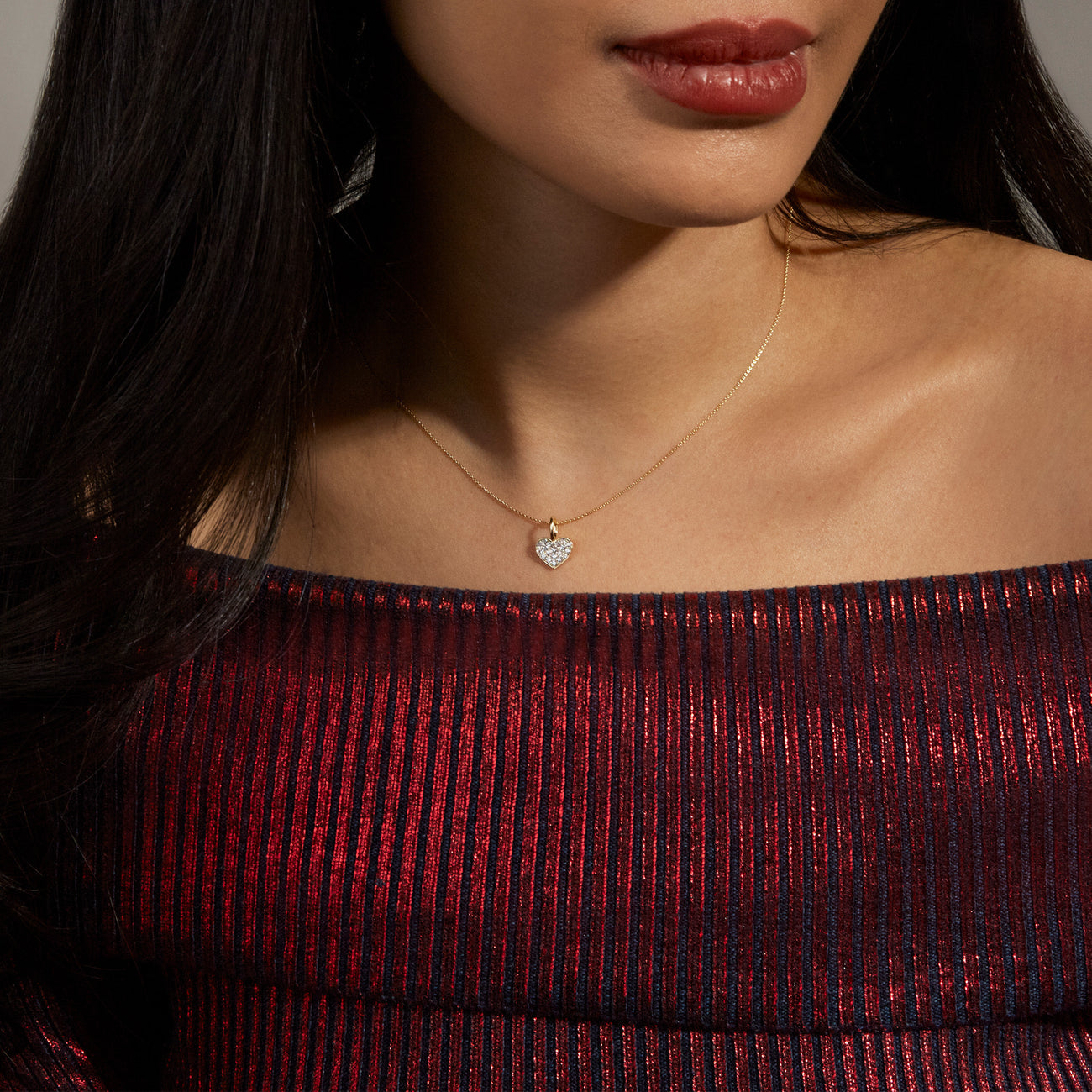 0.30 Carats Round Shape Moissanite Heart Necklace