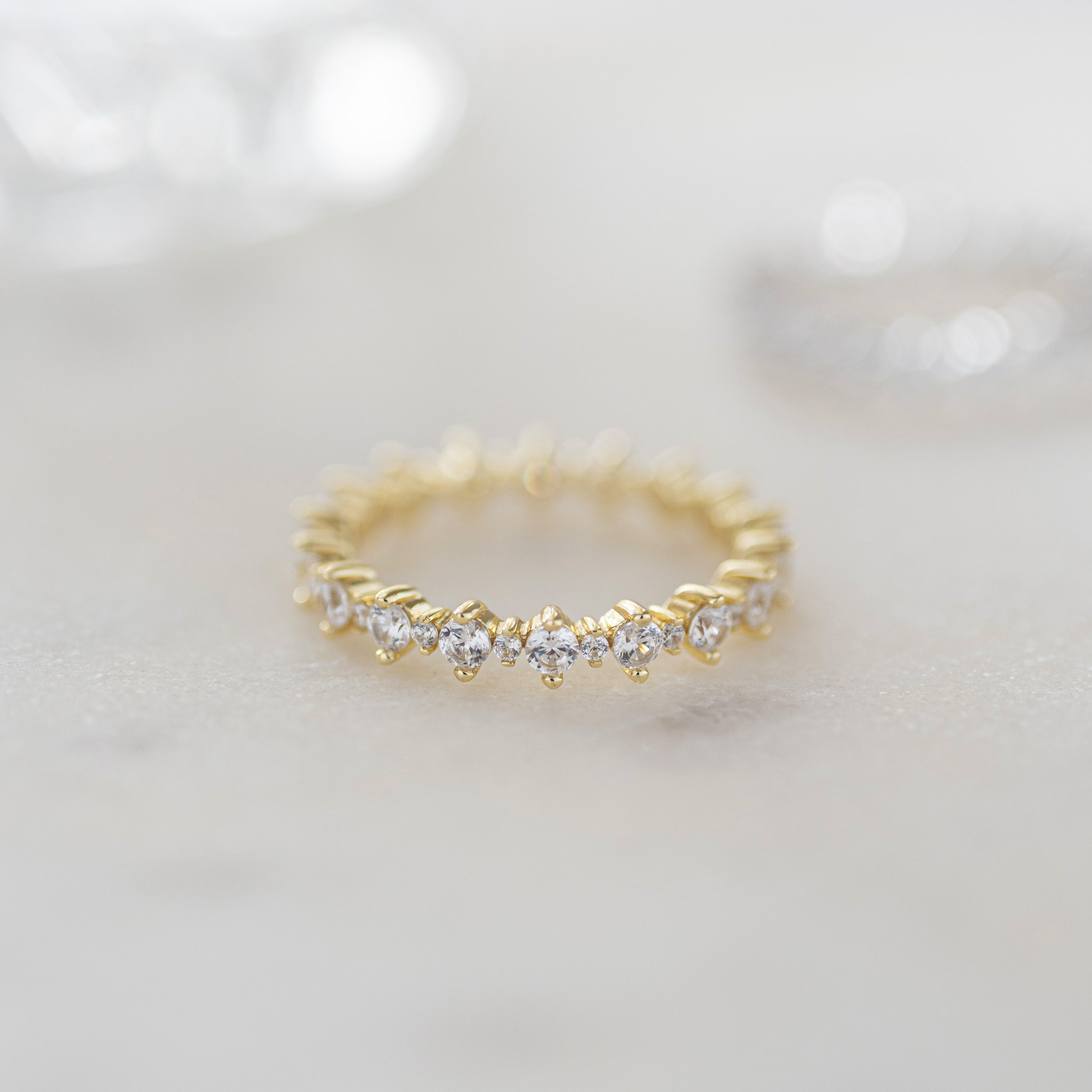0.45 Carats Moissanite Round Cut Eternity Wedding Band