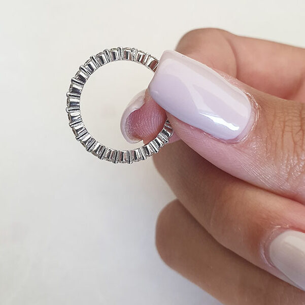 1.0 Carats Lab Grown Diamond Round Shape Eternity Wedding Band