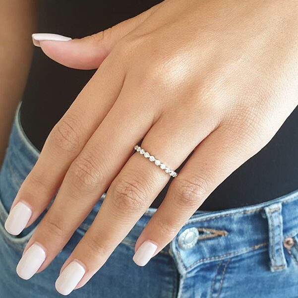 1.0 Carats Lab Grown Diamond Round Shape Eternity Wedding Band