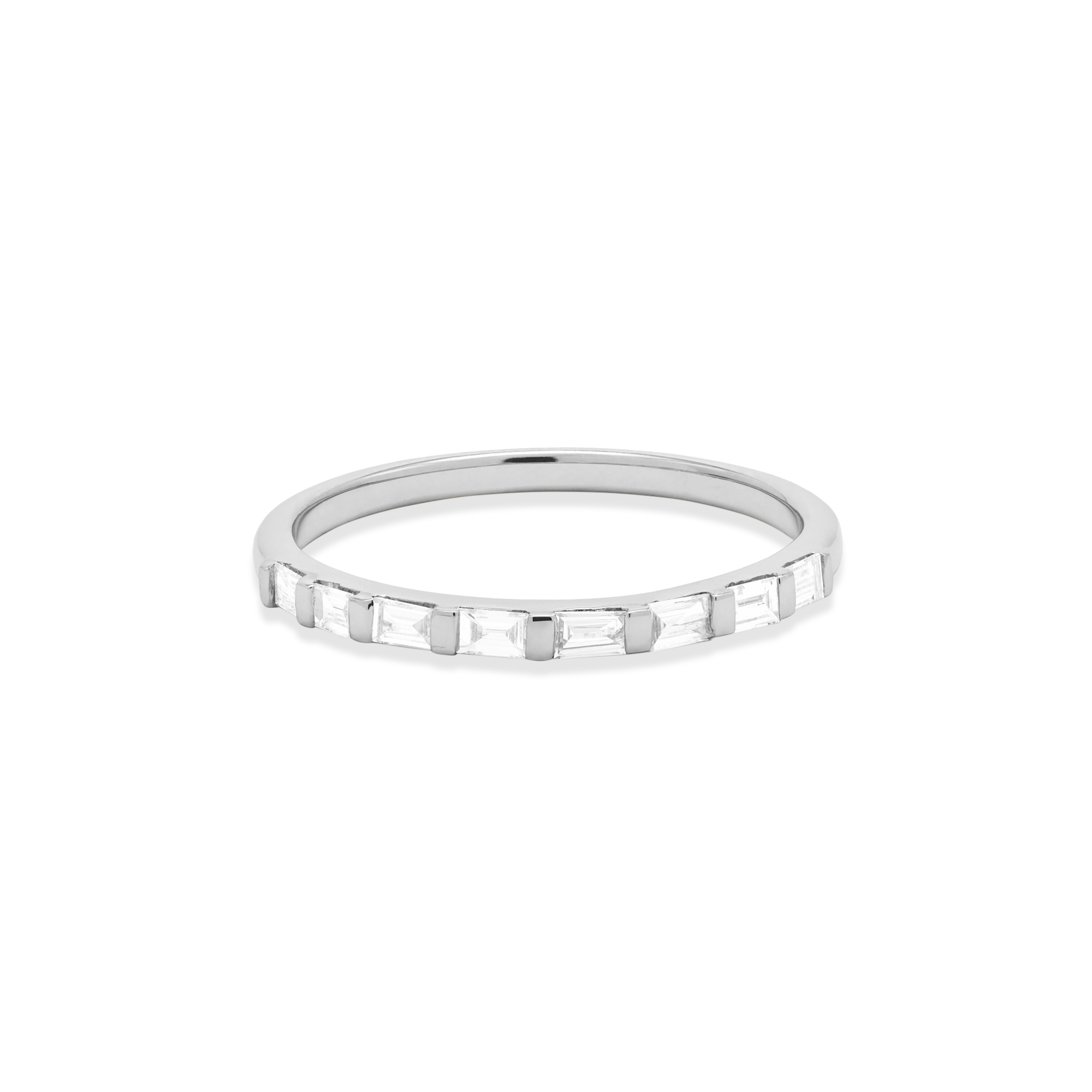 0.15 Carats Lab Grown Diamond Baguette Shape Bar Setting Wedding Band