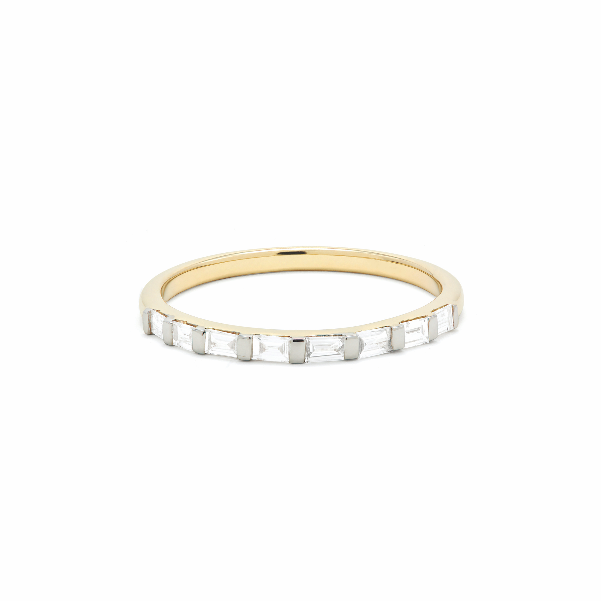 0.15 Carats Lab Grown Diamond Baguette Shape Bar Setting Wedding Band