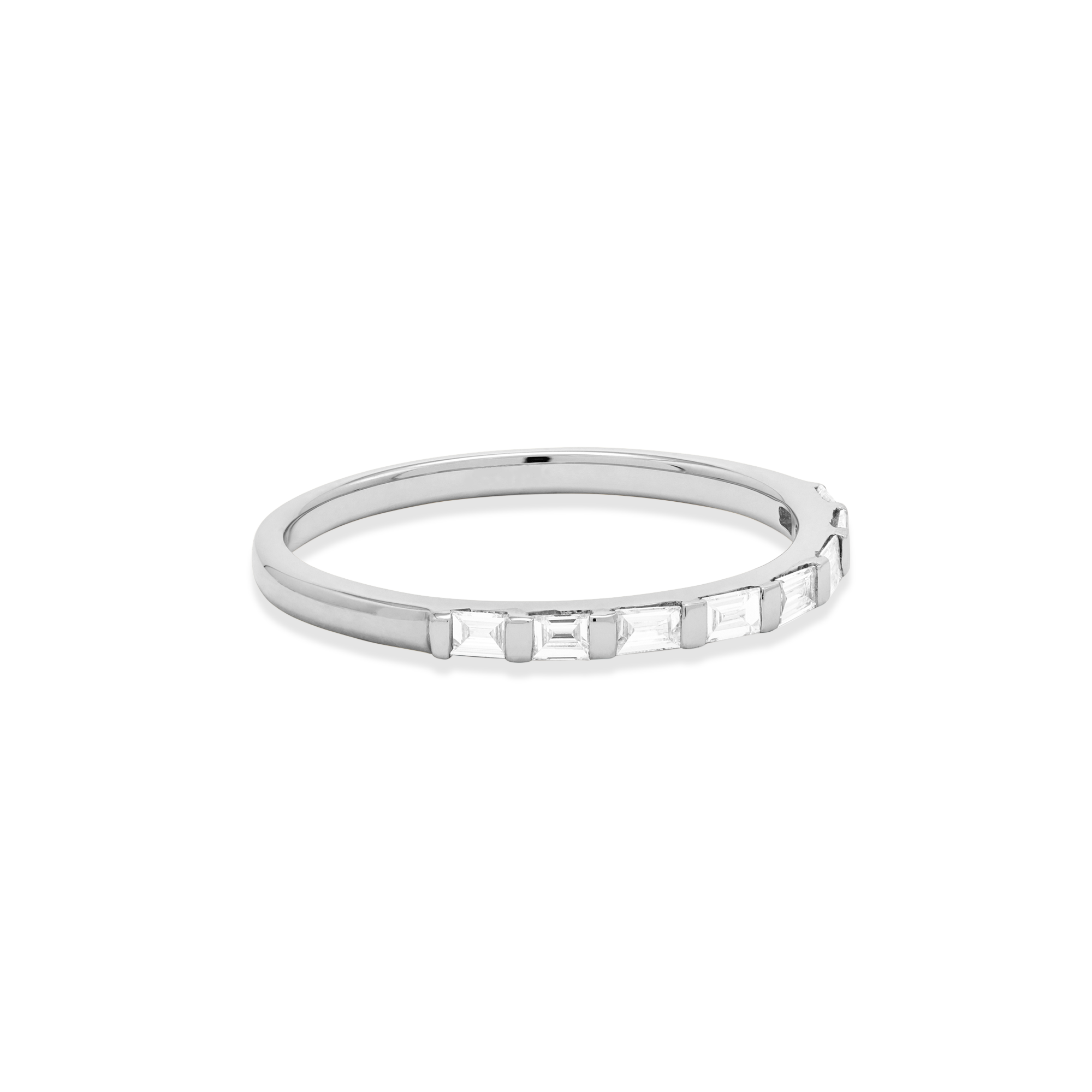 0.15 Carats Lab Grown Diamond Baguette Shape Bar Setting Wedding Band