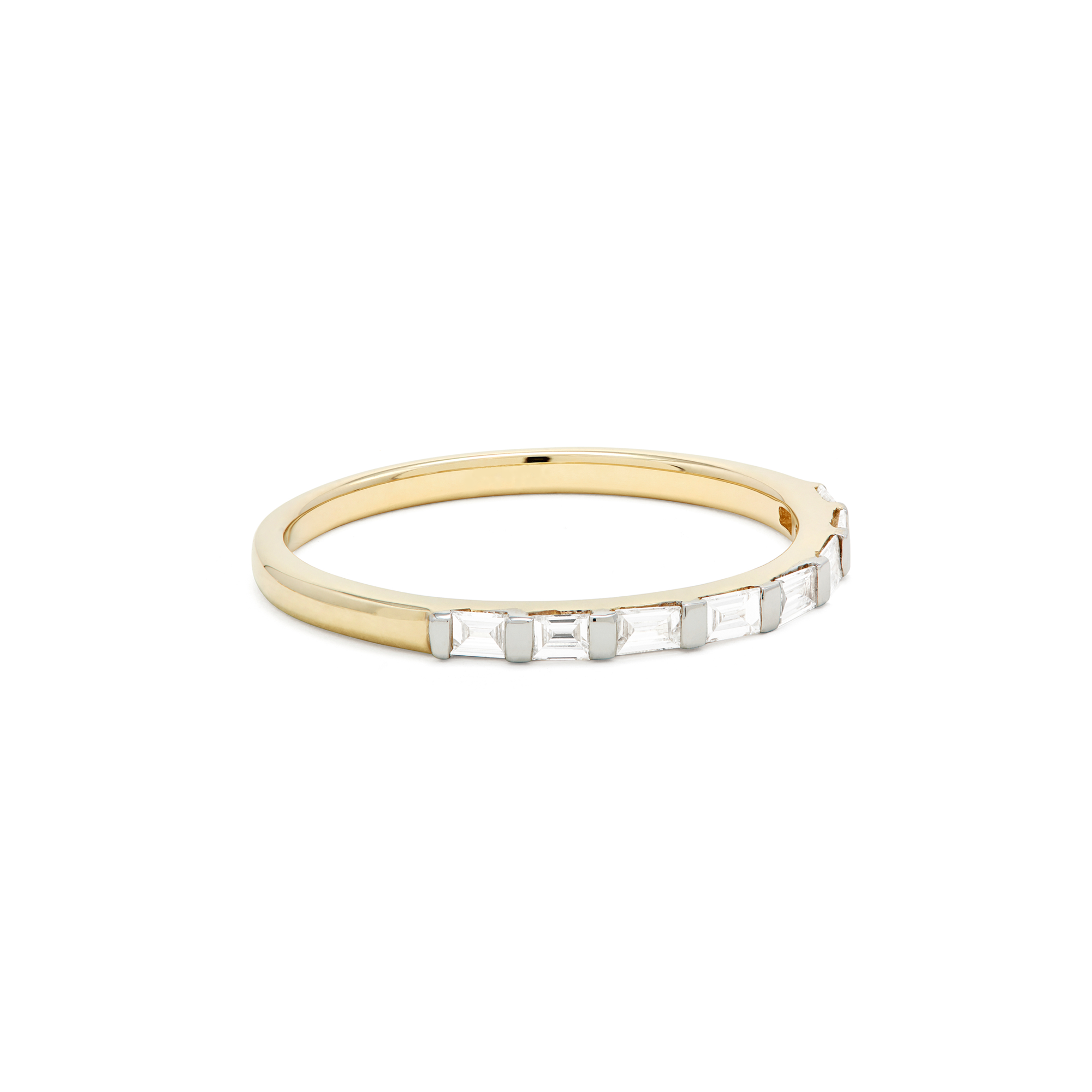 0.15 Carats Lab Grown Diamond Baguette Shape Bar Setting Wedding Band