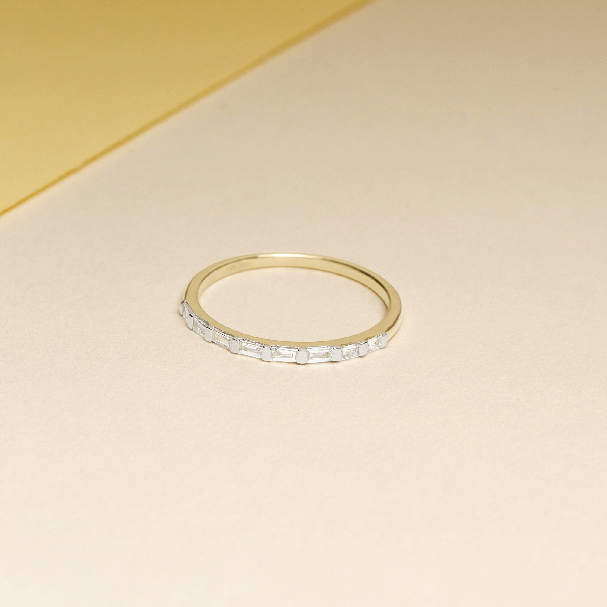 0.15 Carats Lab Grown Diamond Baguette Shape Bar Setting Wedding Band