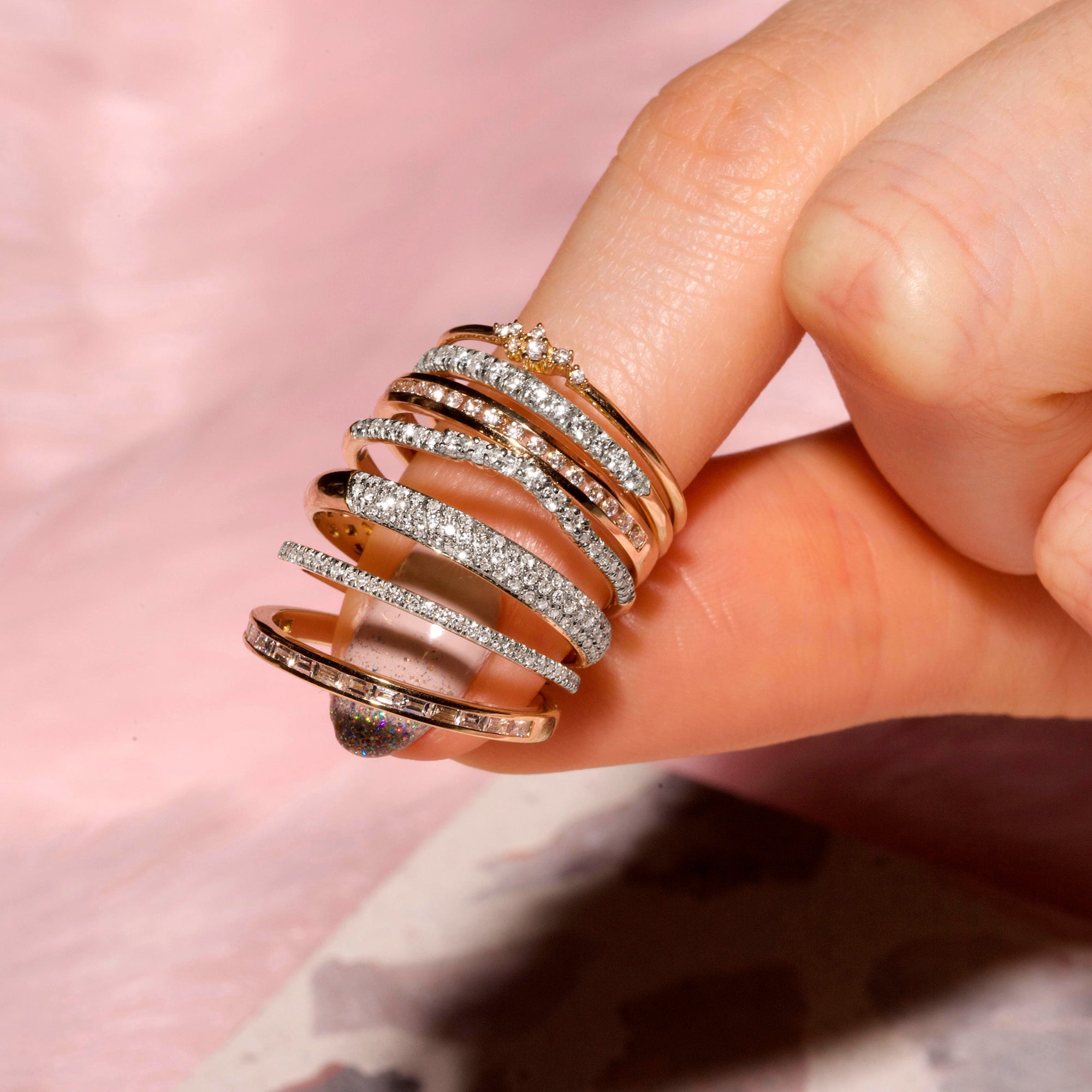0.30 Carats Lab Grown Diamond Round Shape Semi Eternity Wedding Band