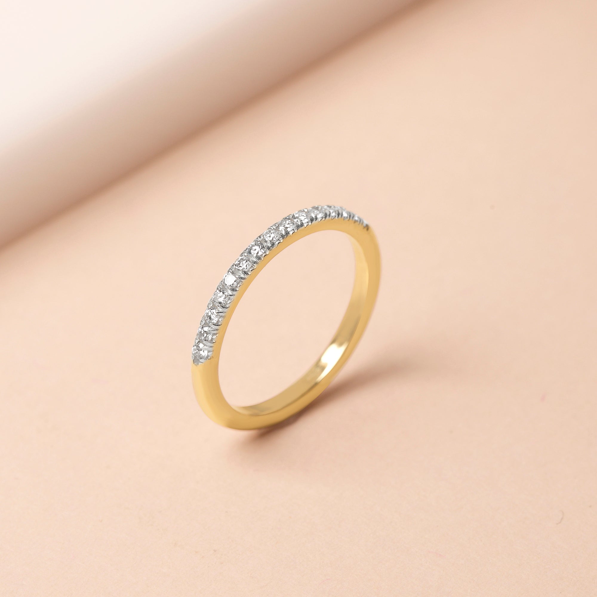 0.30 Carats Lab Grown Diamond Round Shape Semi Eternity Wedding Band