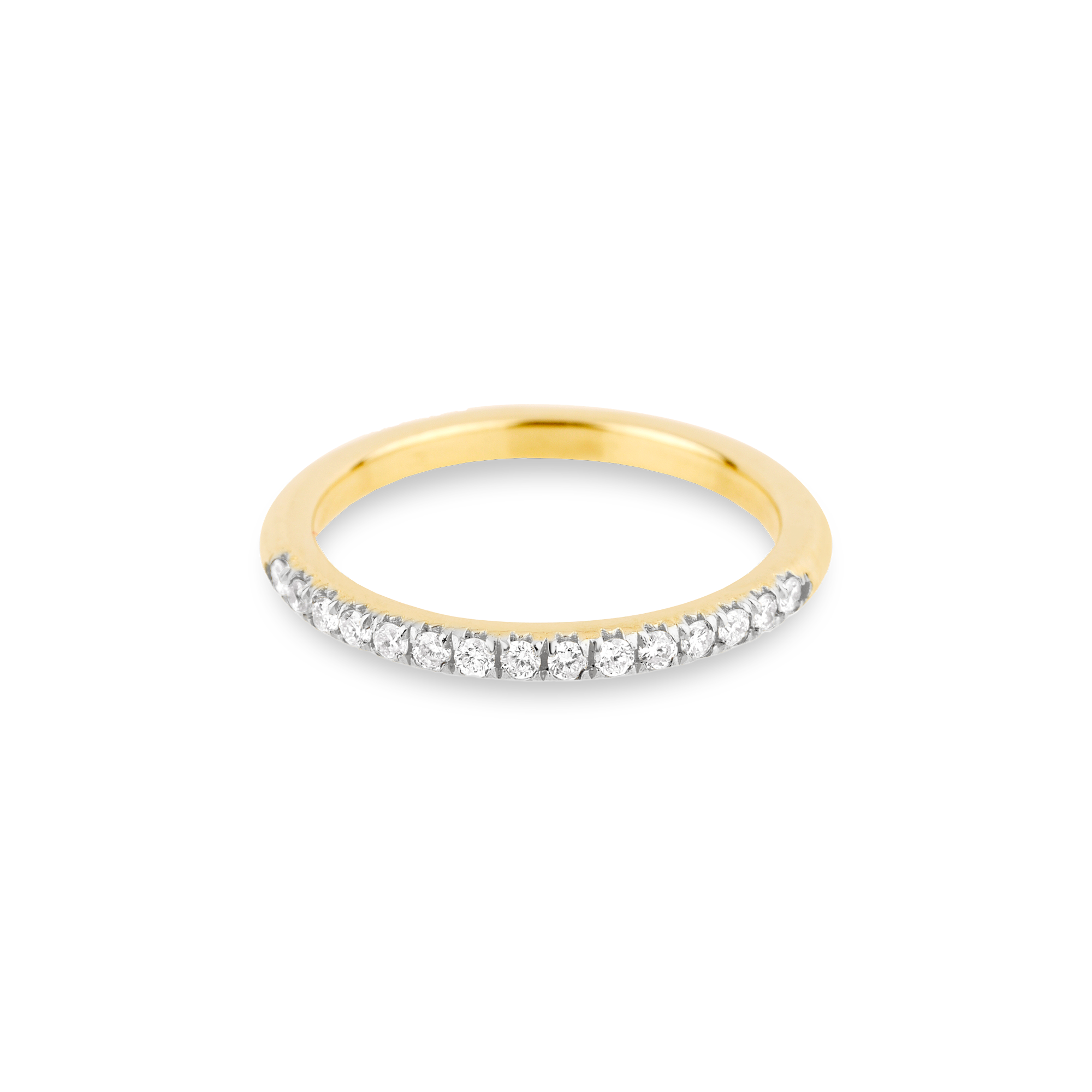 0.30 Carats Lab Grown Diamond Round Shape Semi Eternity Wedding Band