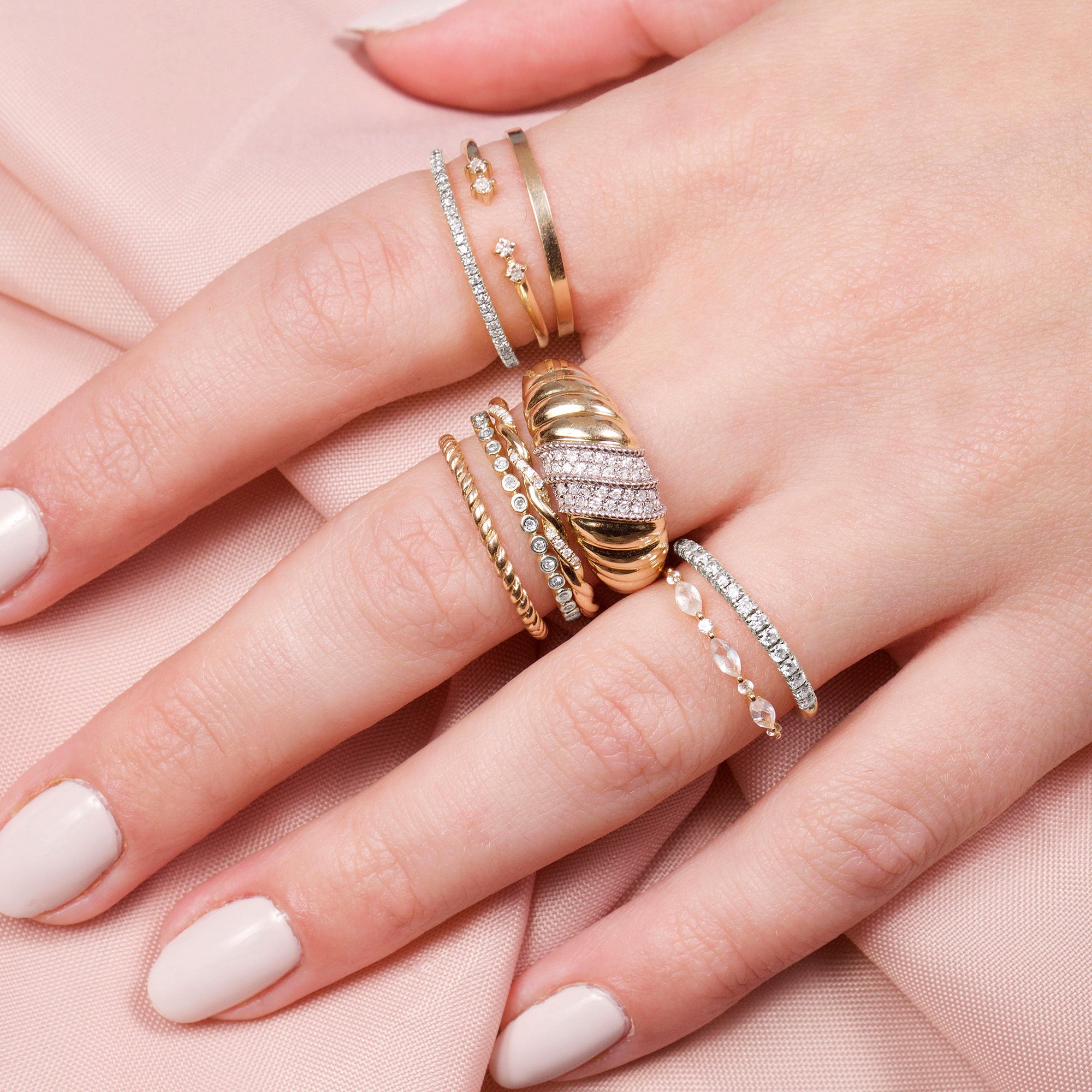 0.30 Carats Lab Grown Diamond Round Shape Semi Eternity Wedding Band