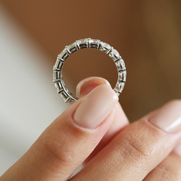 3.2 Carats Lab Grown Diamond Round Shape Full Eternity Wedding Band