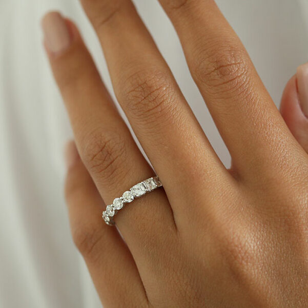 3.2 Carats Lab Grown Diamond Round Shape Full Eternity Wedding Band