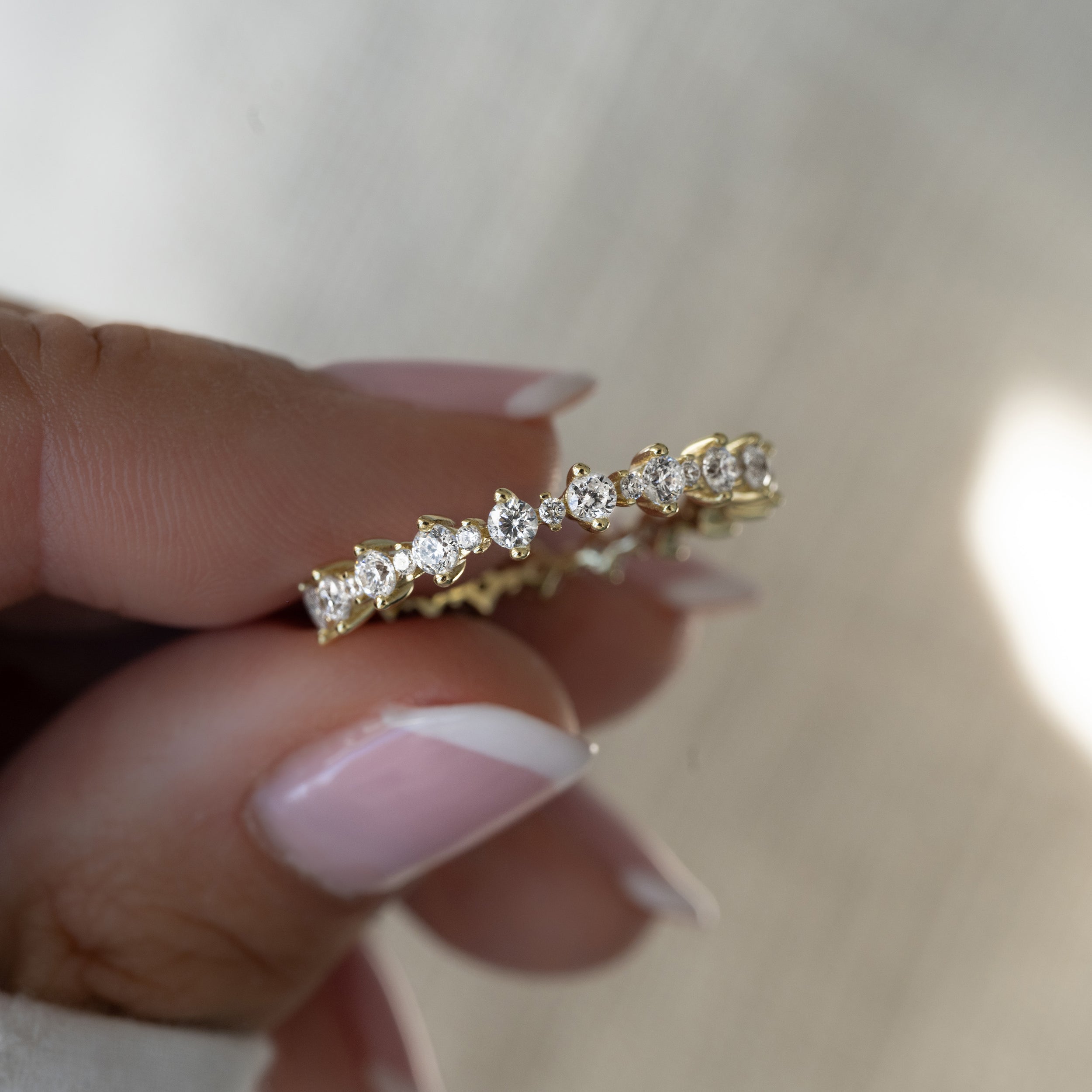 0.45 Carats Moissanite Round Cut Eternity Wedding Band