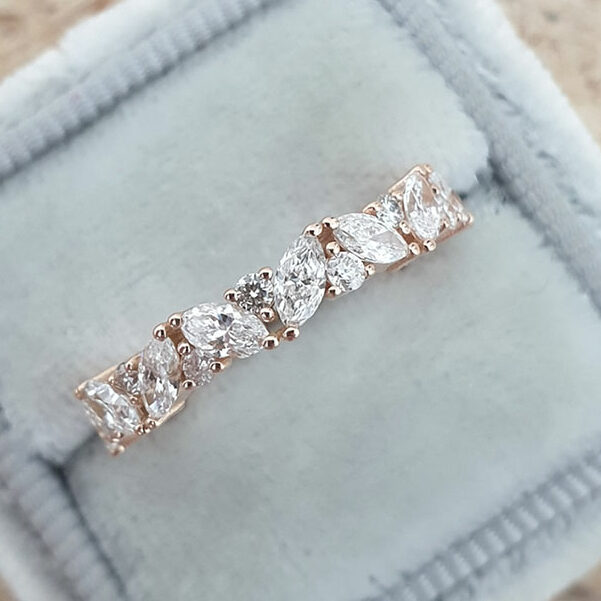 0.8 Carats Lab Grown Diamond Marquise & Round Shape Eternity Wedding Band
