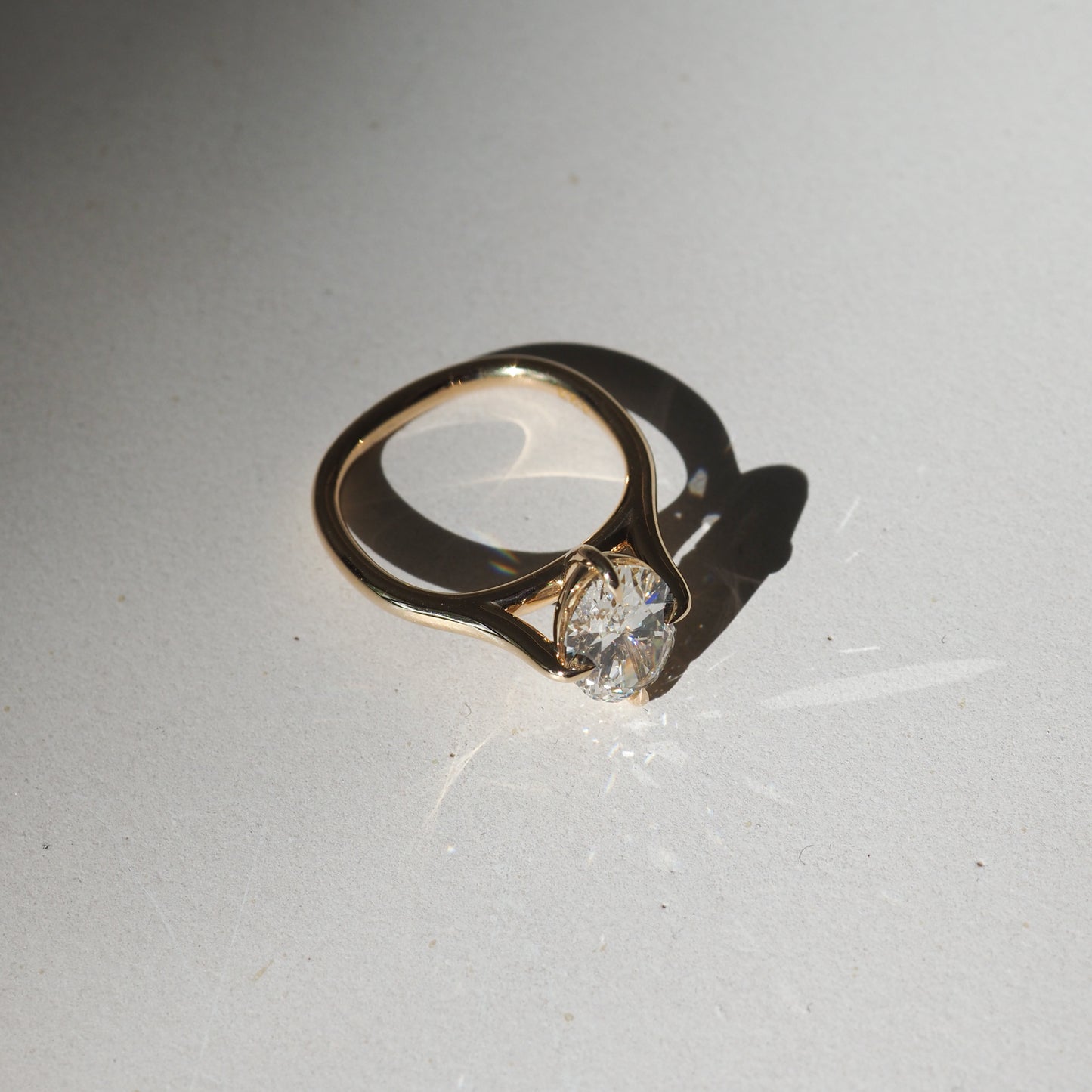 1.5 CT Oval F/VS1 CVD Diamond Solitaire Engagement Ring