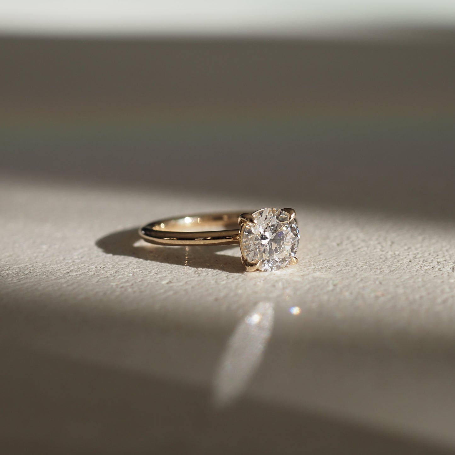 1.5 CT Round E/VS1 CVD Diamond Solitaire Engagement Ring