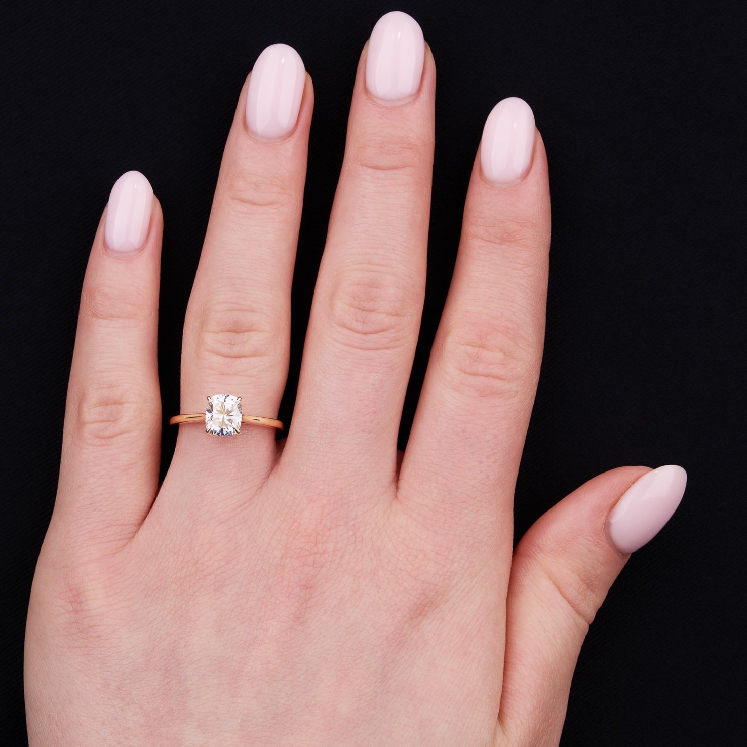 1.50 Carats Elongated Cushion Shape Moissanite Solitaire Engagement Ring