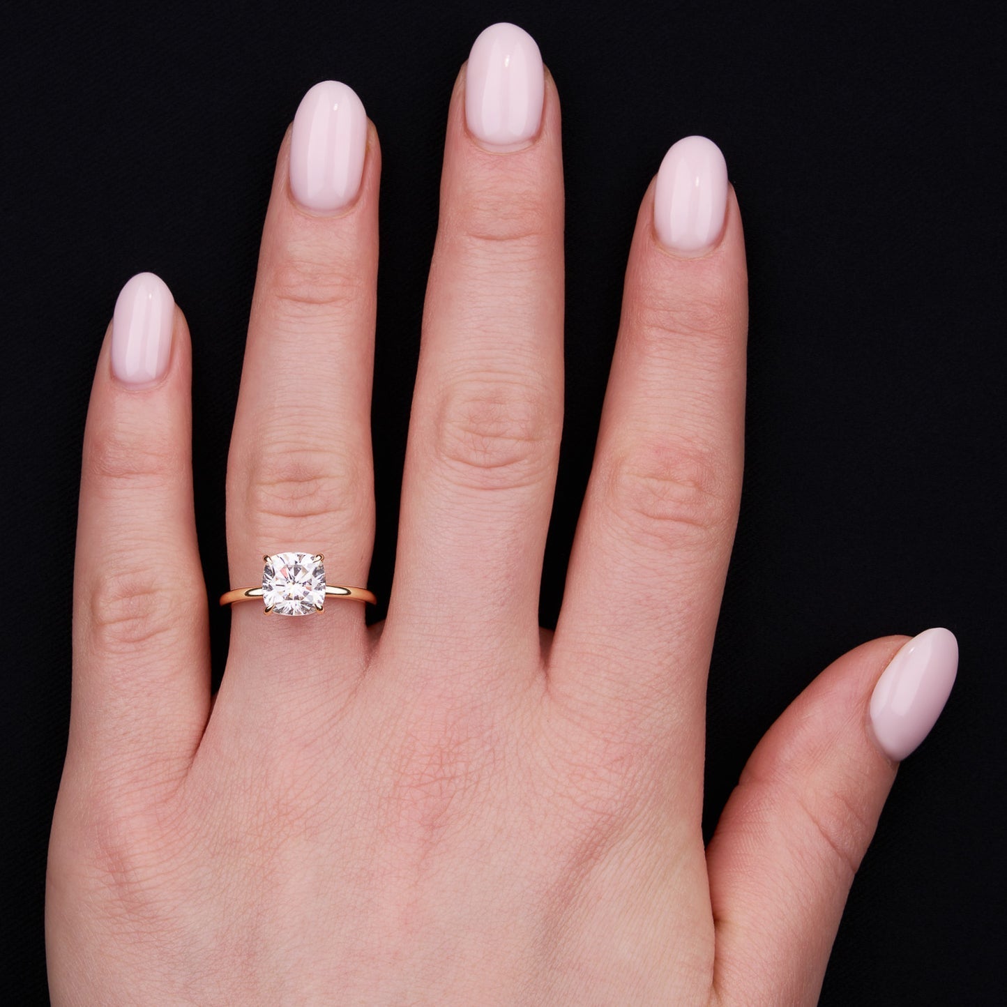 0.70 Carats Cushion Shape Moissanite Solitaire Engagement Ring