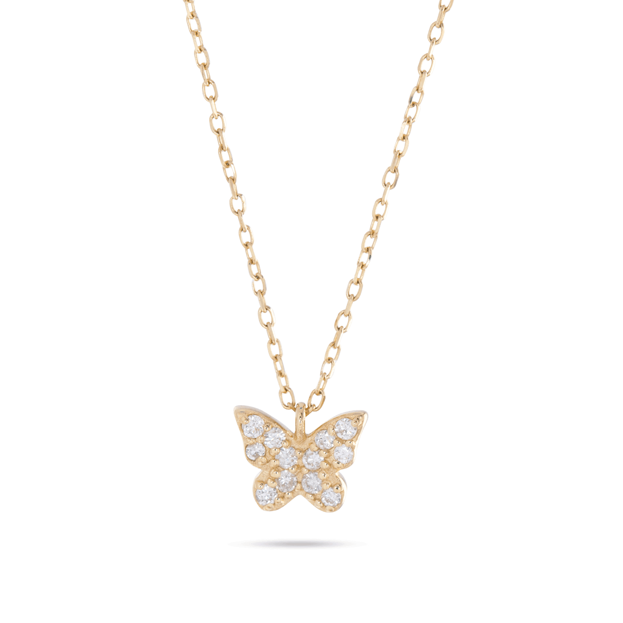 0.15 Carats Round Shape Moissanite Butterfly Necklace
