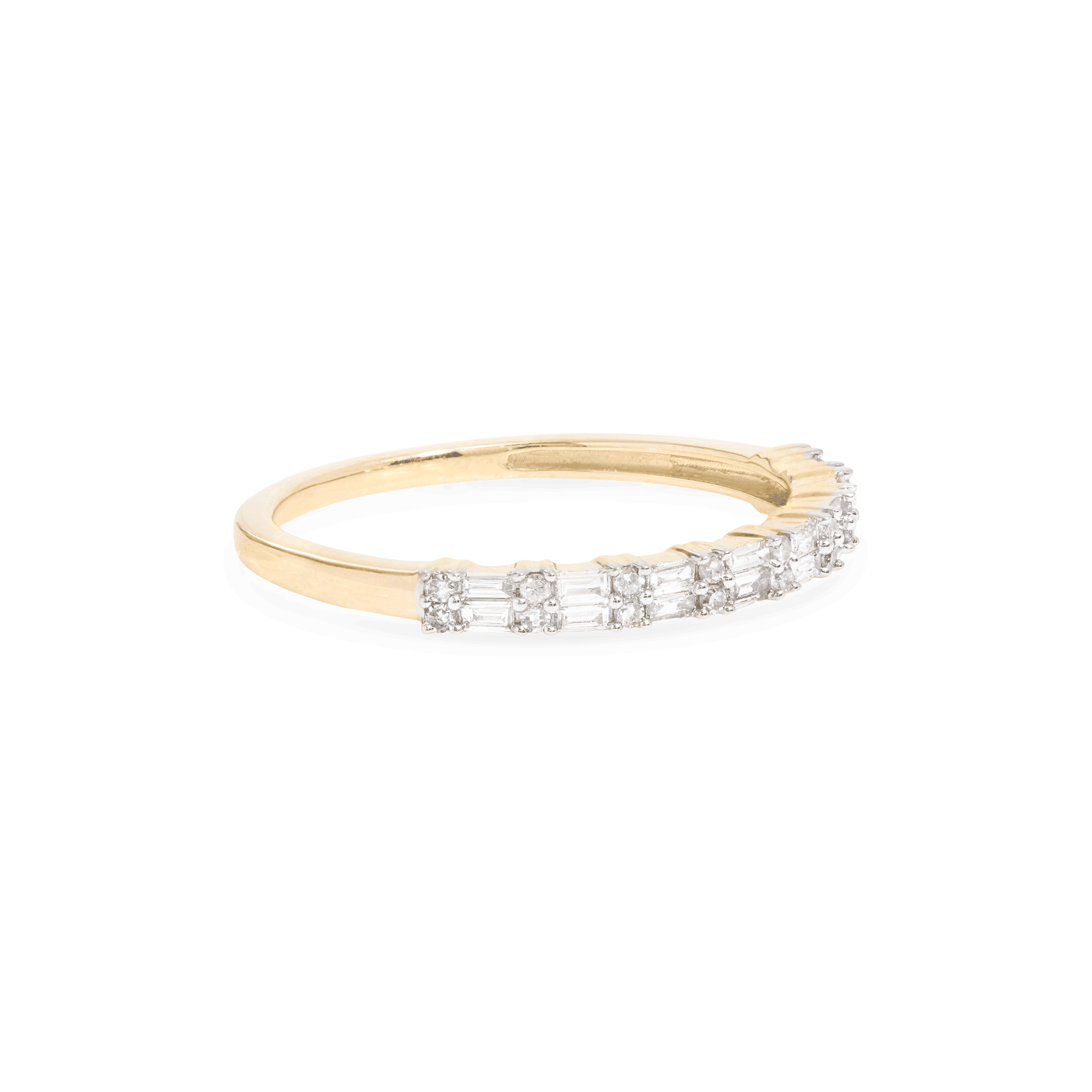 0.35 Carats Lab Grown Diamond Baguette & Round Shape Half Eternity Wedding Band