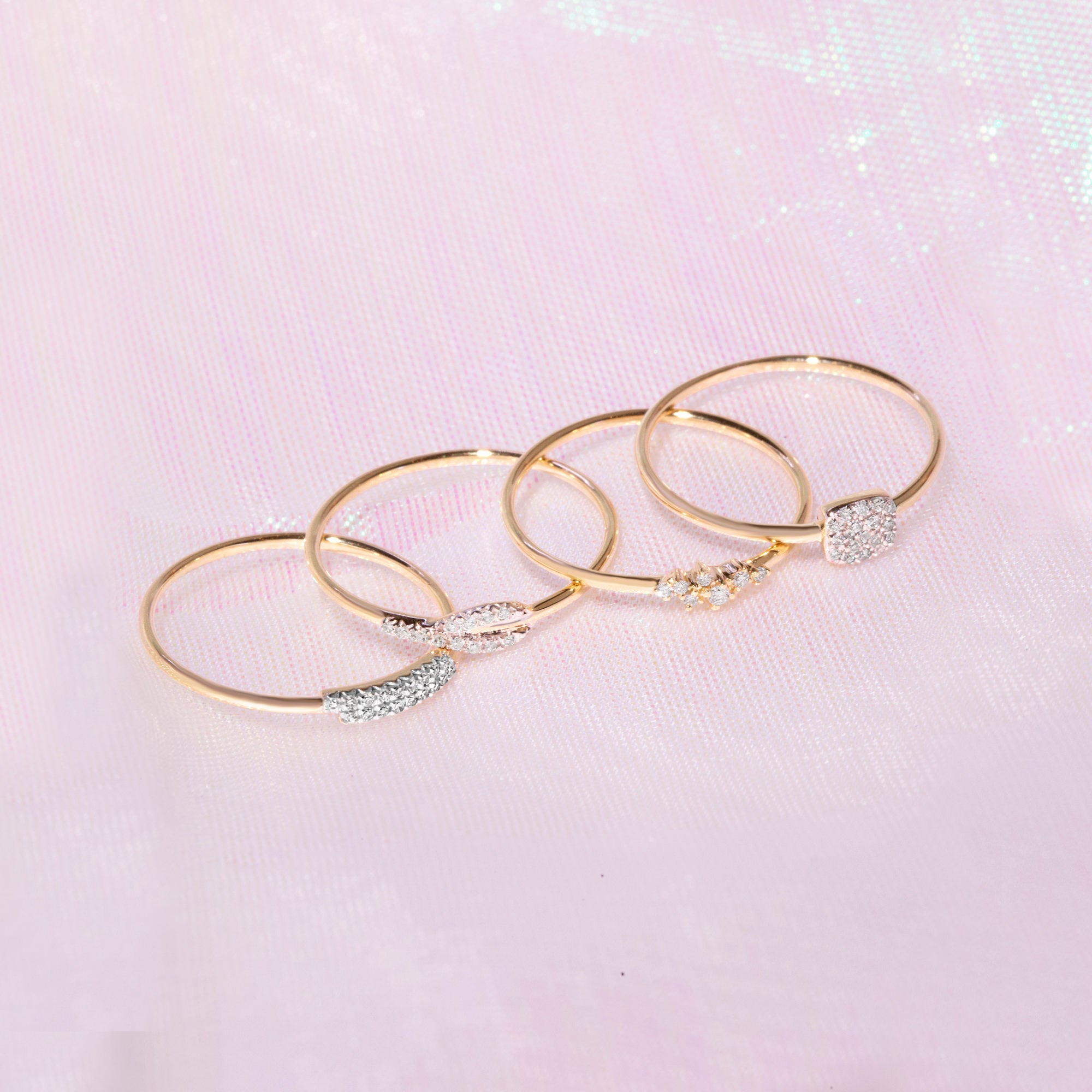 0.06 Carats Lab Grown Diamond Round Shape Minimalist Wedding Band