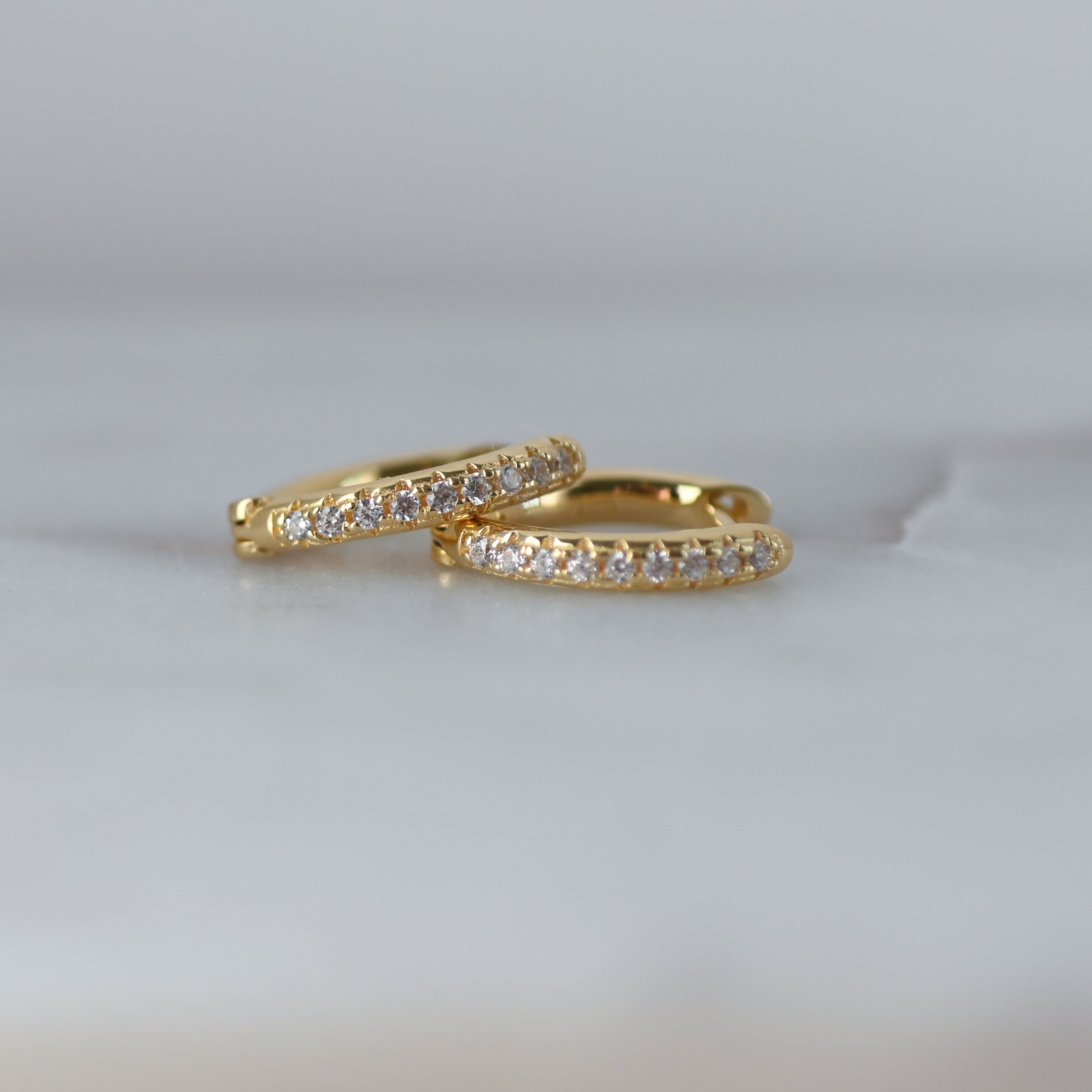 0.30 TCW Round Shape Moissanite Drop Huggies Earrings