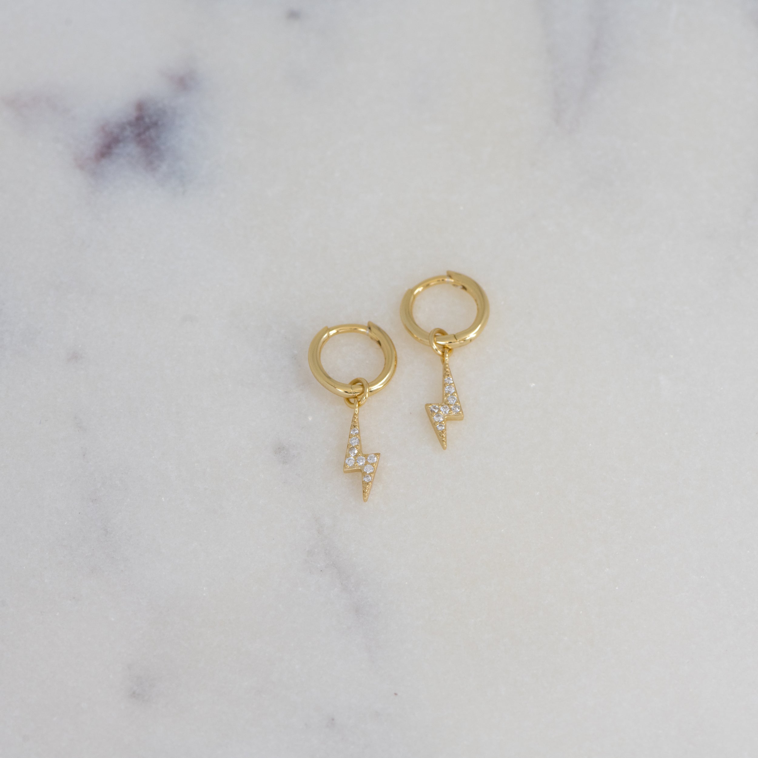 0.20 TCW Round Shape Moissanite Bolt Hoops Earrings