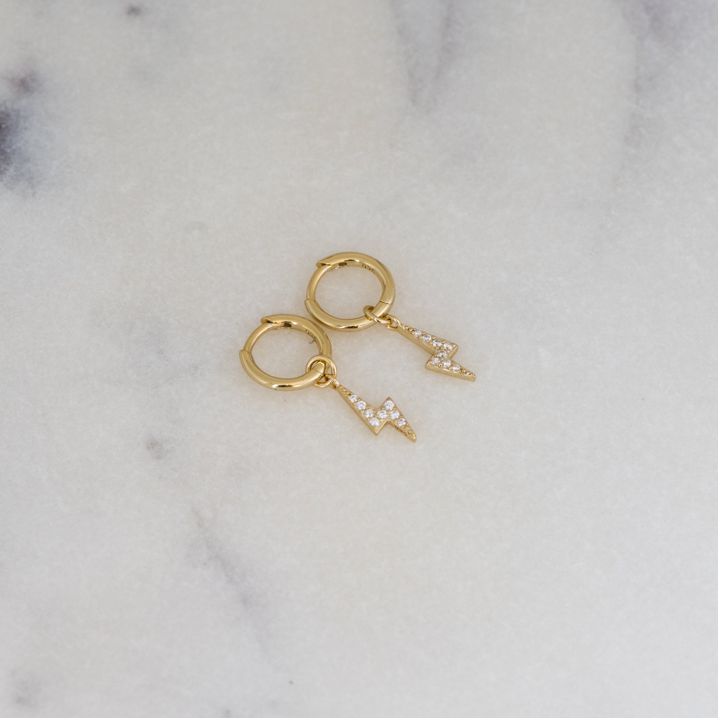 0.20 TCW Round Shape Moissanite Bolt Hoops Earrings