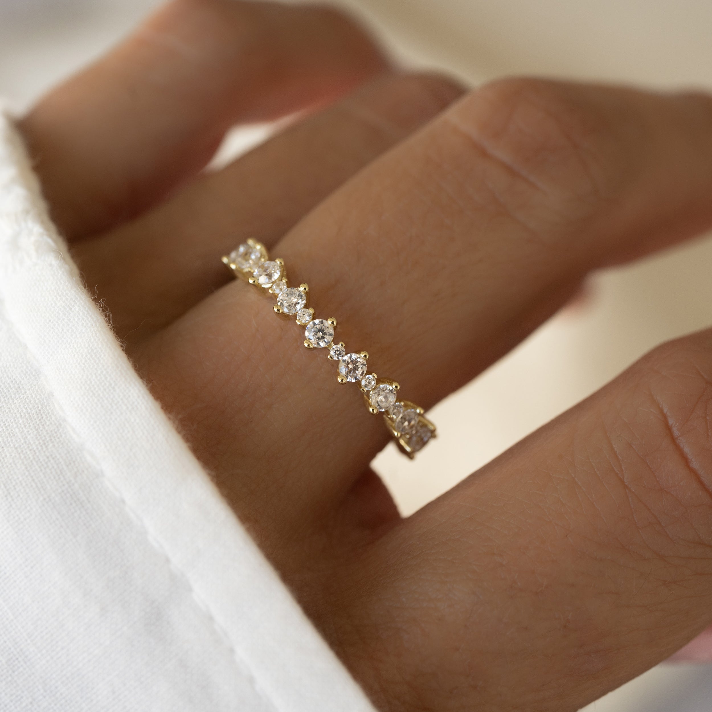 0.45 Carats Moissanite Round Cut Eternity Wedding Band