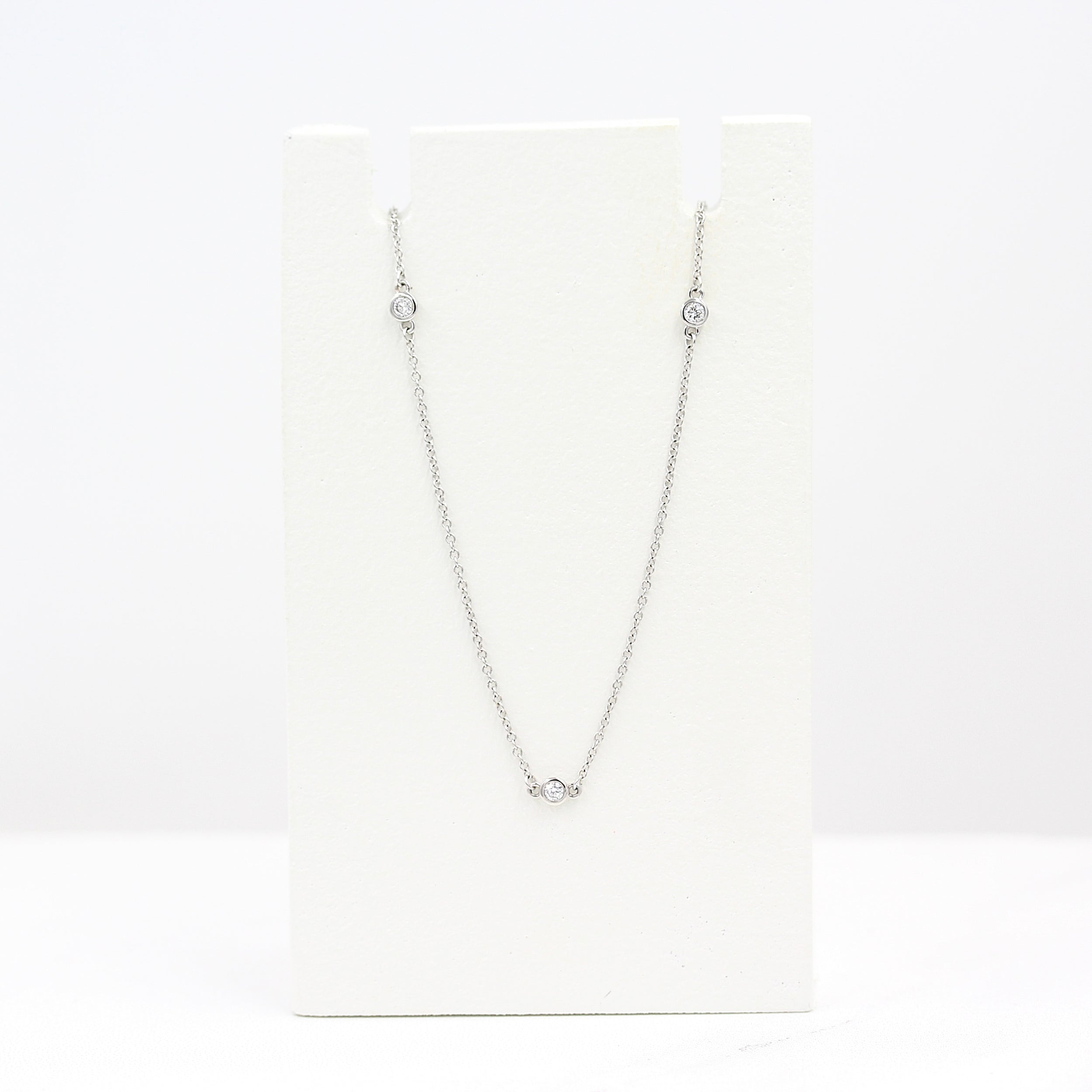 0.25 Carats Round Shape Moissanite Dainty Necklace