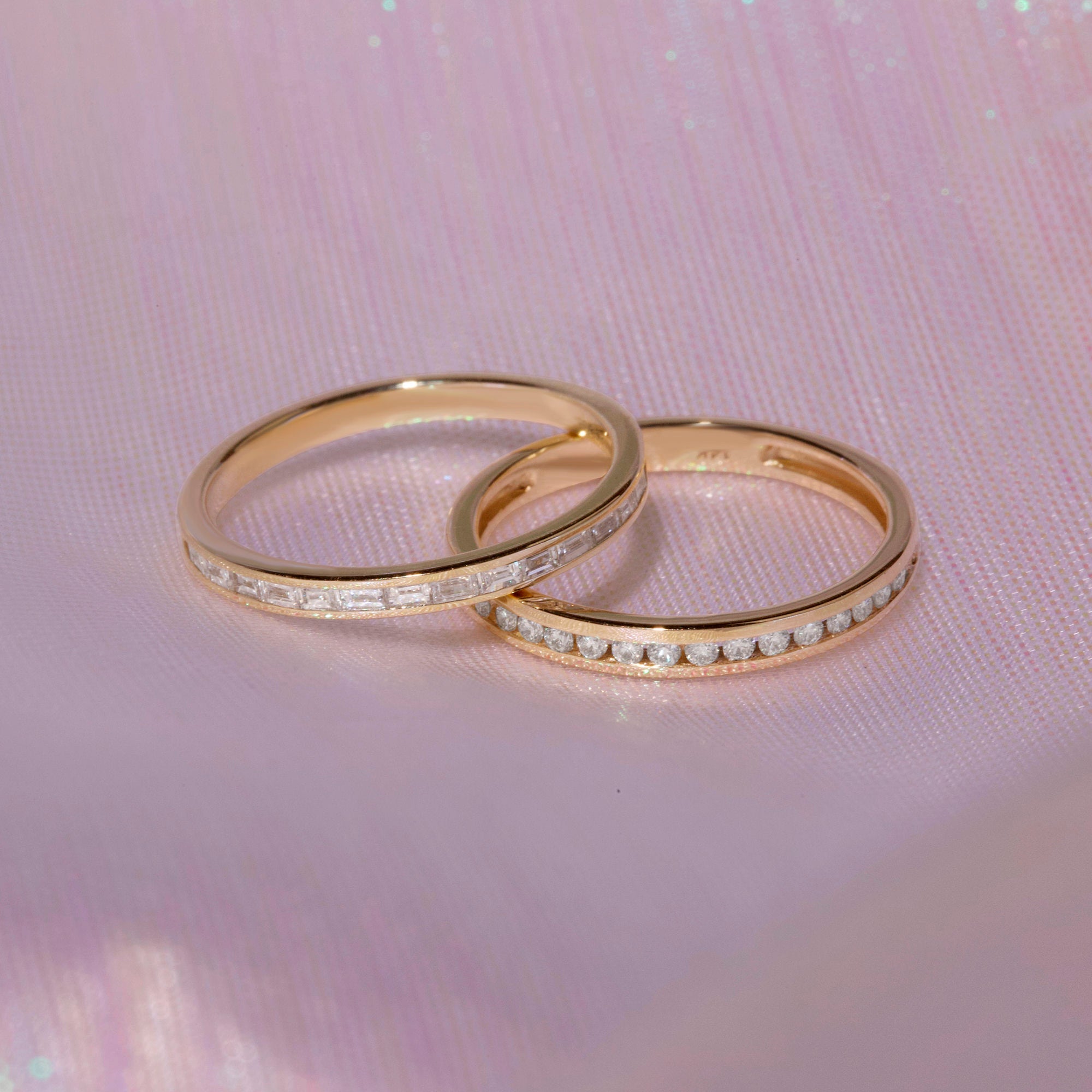0.24 Carats Lab Grown Diamond Baguette Shape Bar Setting Wedding Band