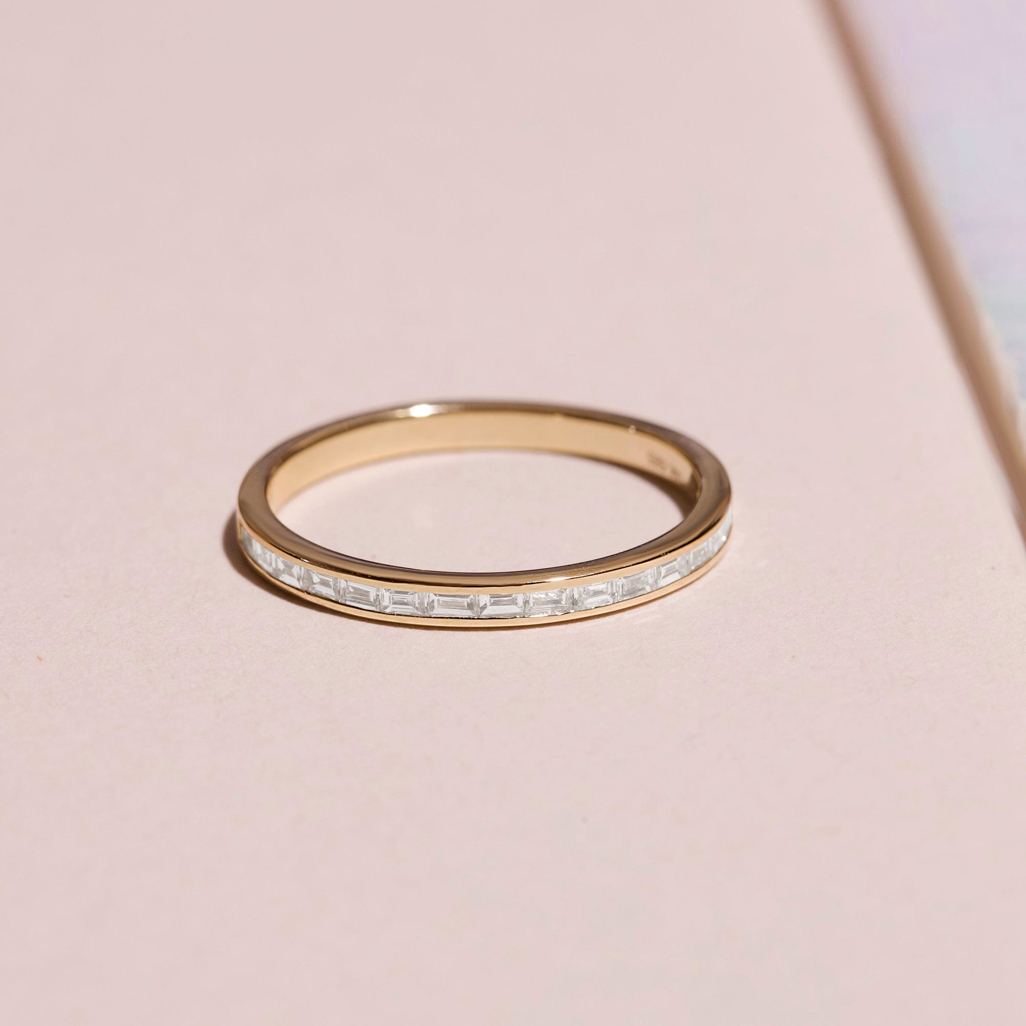 0.24 Carats Lab Grown Diamond Baguette Shape Bar Setting Wedding Band