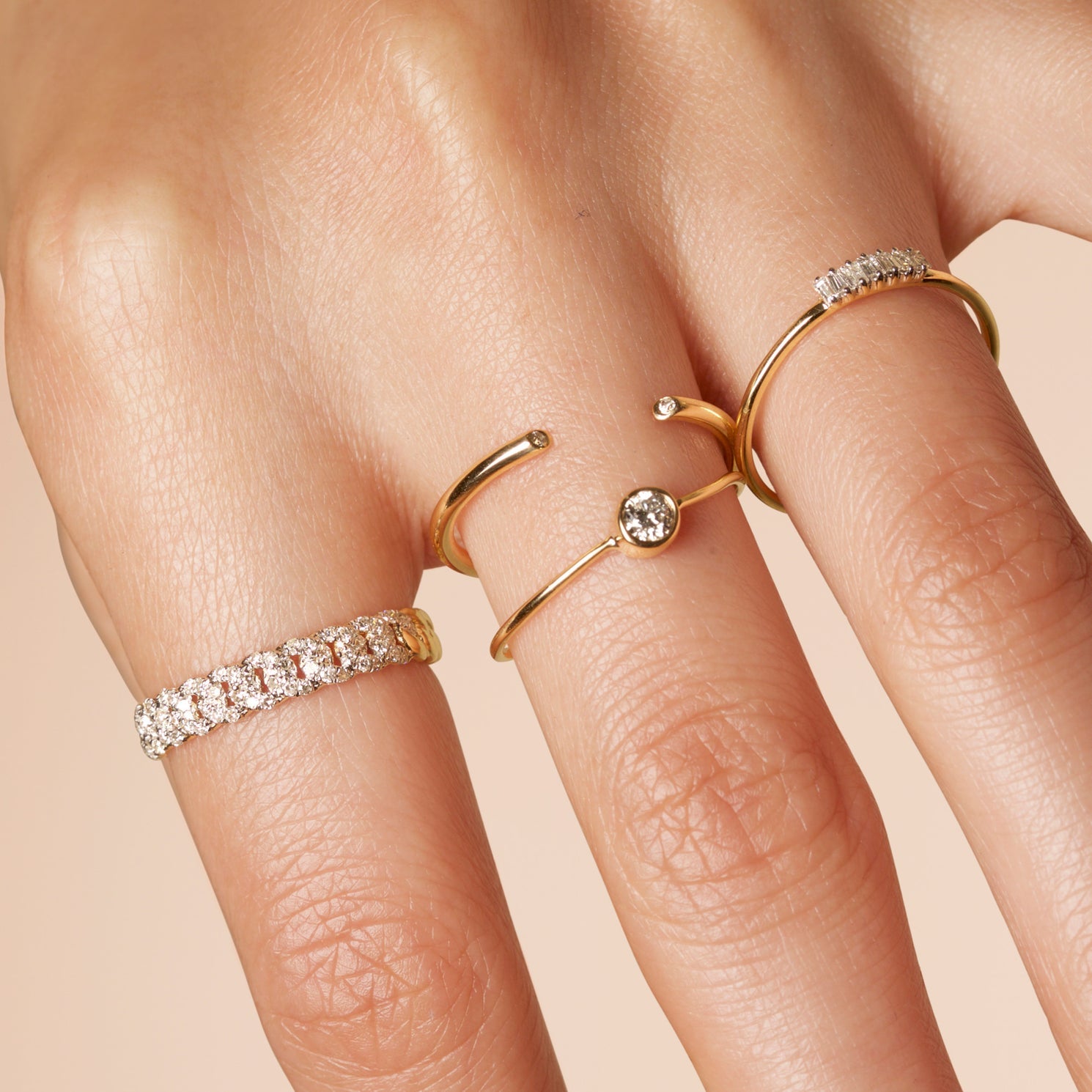 0.20 Carats Lab Grown Diamond Round Shape Chain Wedding Band