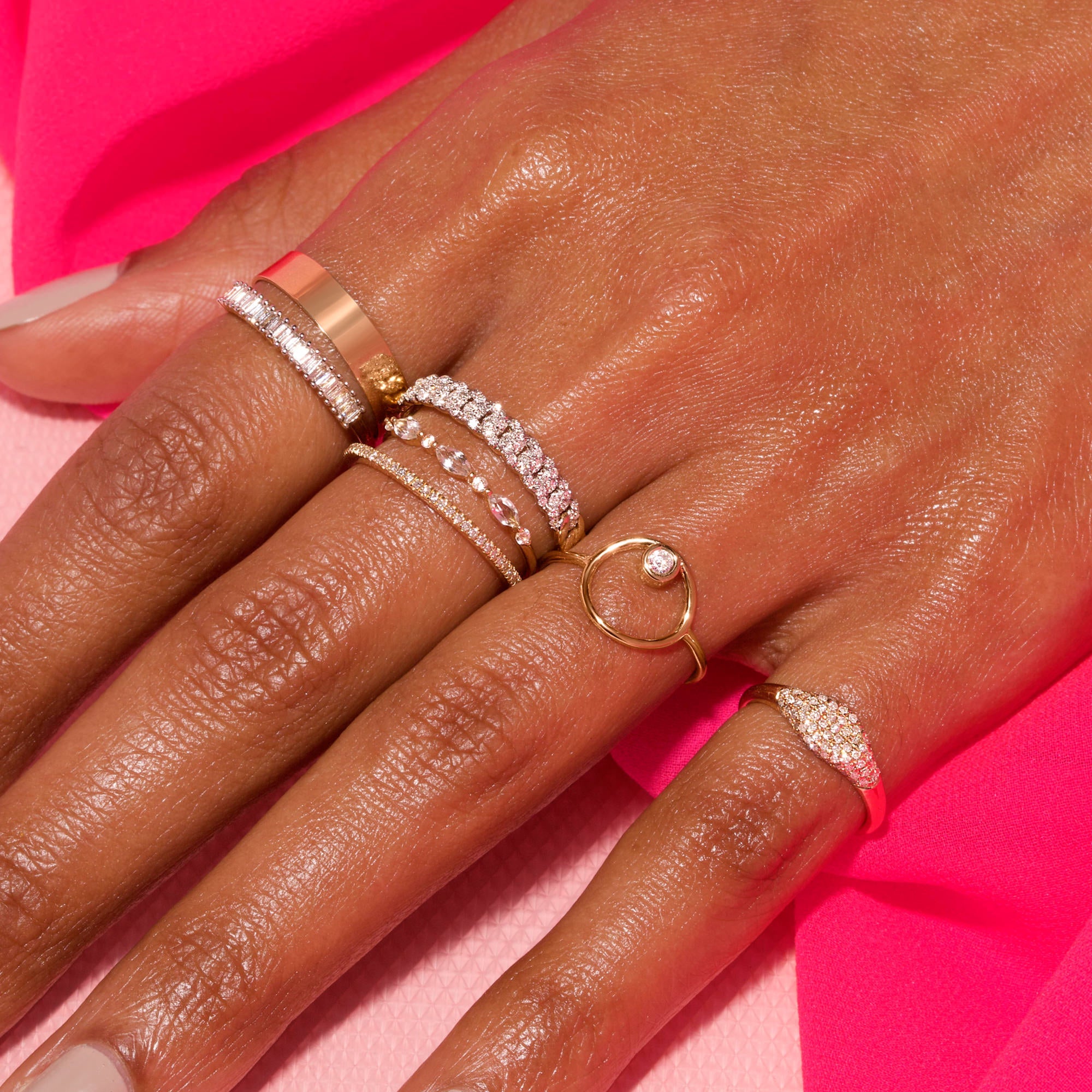 0.20 Carats Lab Grown Diamond Round Shape Chain Wedding Band
