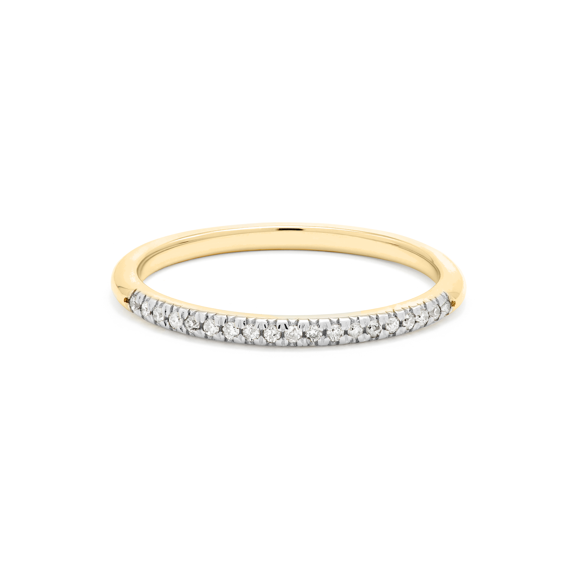0.12 Carats Lab Grown Diamond Round Shape Semi Eternity Wedding Band