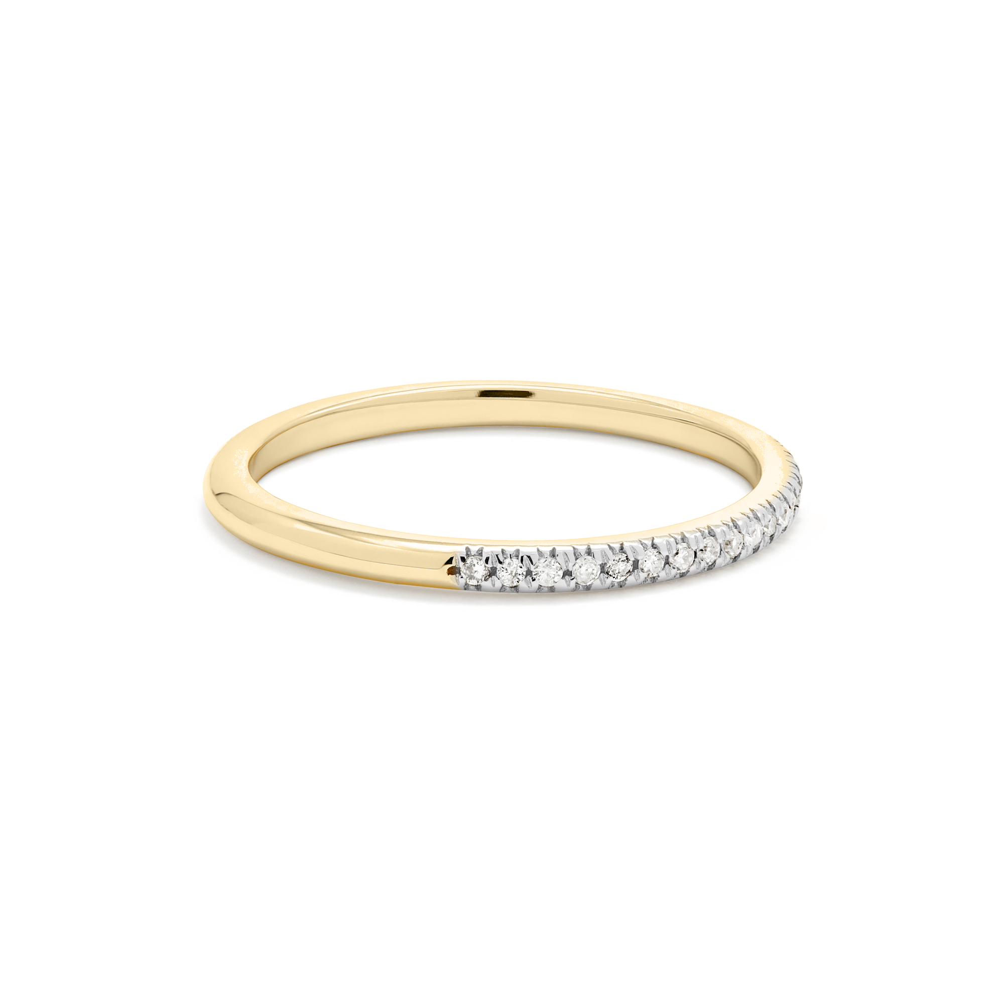 0.12 Carats Lab Grown Diamond Round Shape Semi Eternity Wedding Band
